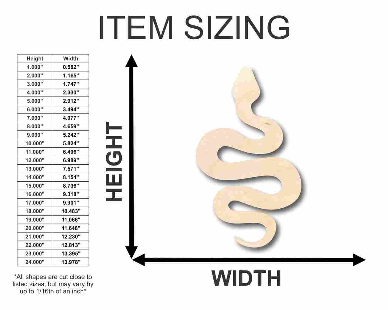 Unfinished Wood Snake Shape - Animal - Wildlife - Craft - up to 46" DIY - Image 2