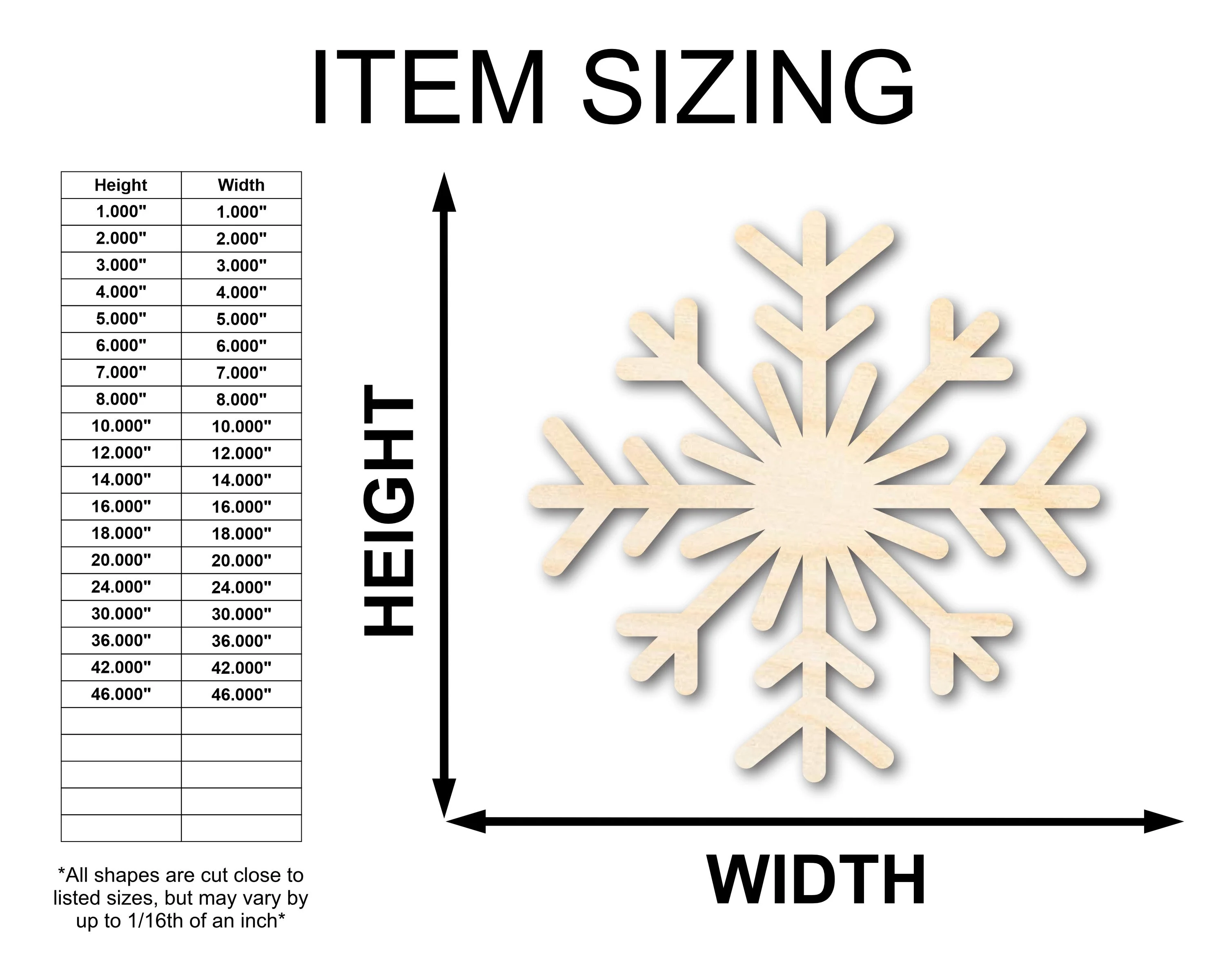 Unfinished Wood Snowflake Shape | Winter Decor | DIY Craft Cutout | up to 46" DIY - Image 2