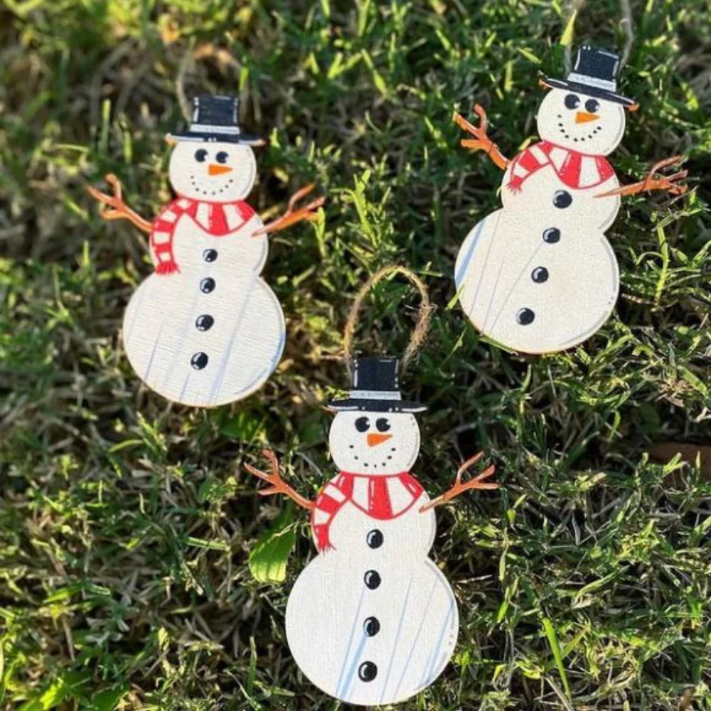 Unfinished Wood Snowman Shape - Winter Decor - Craft - up to 46" DIY - Image 2