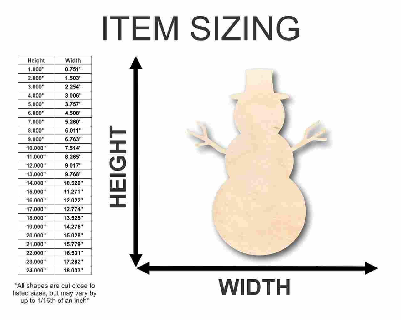 Unfinished Wood Snowman Shape - Winter Decor - Craft - up to 46" DIY - Image 3