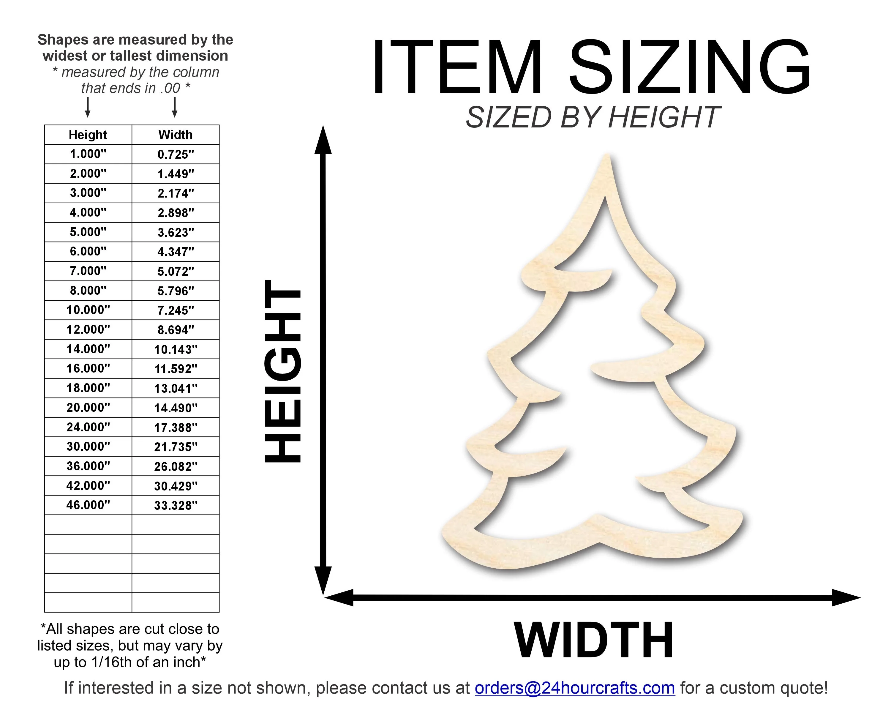 Unfinished Wood Snowy Tree Shape | DIY Craft Cutout | up to 46" DIY - Image 2