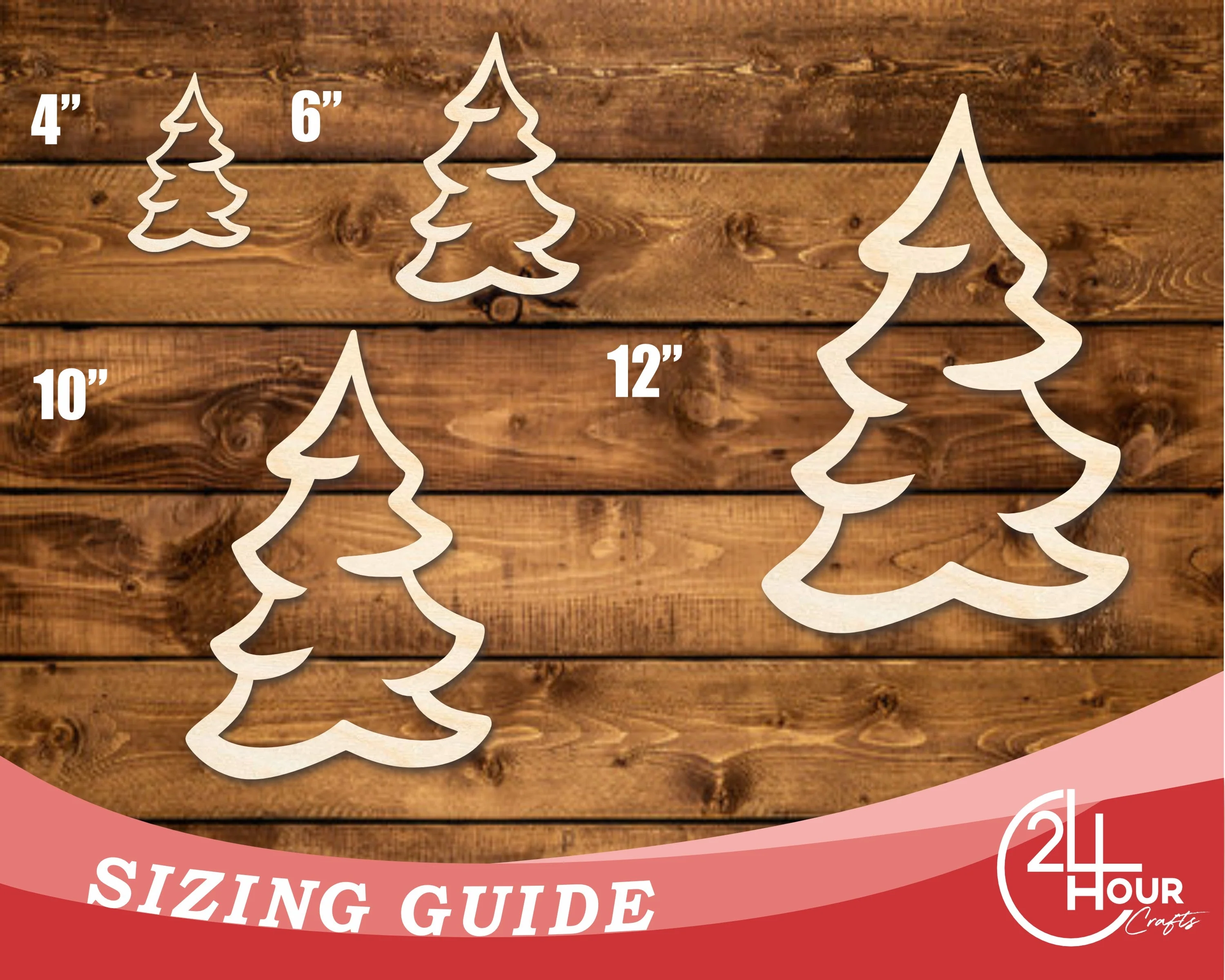 Unfinished Wood Snowy Tree Shape | DIY Craft Cutout | up to 46" DIY - Image 3
