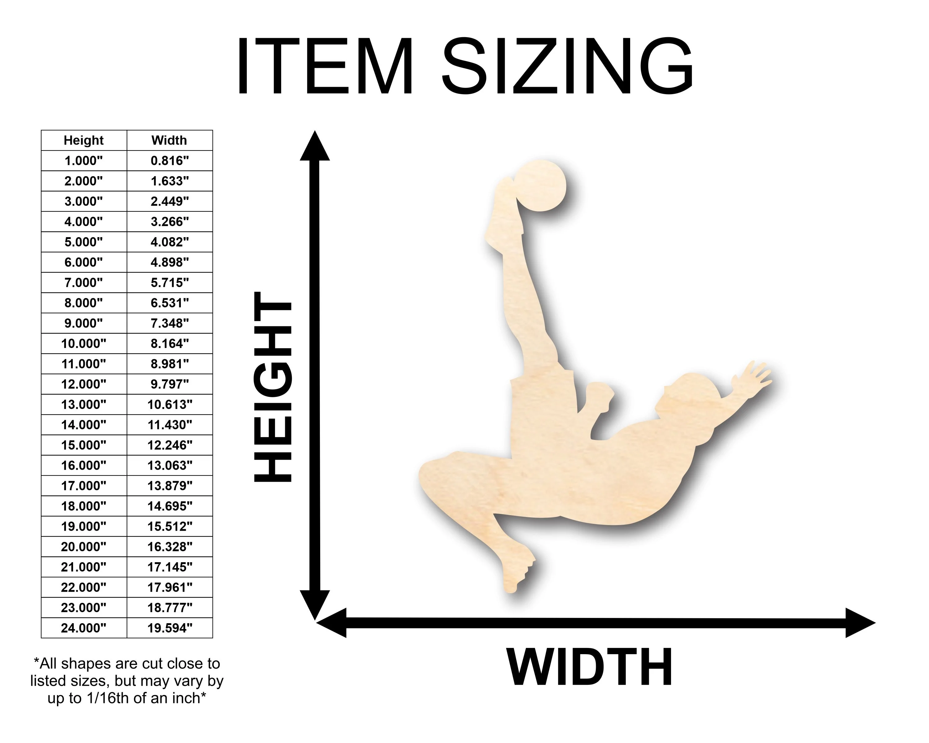 Unfinished Wood Soccer Bicycle Kick Shape - Craft - up to 46" DIY - Image 2