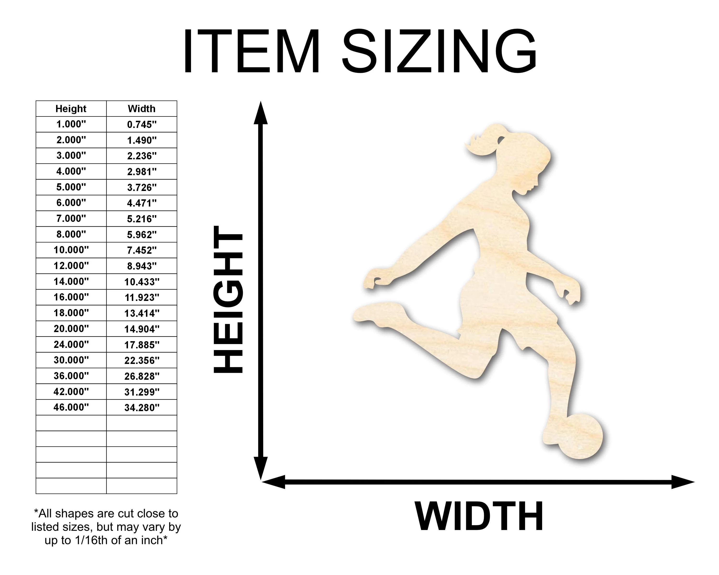 Unfinished Wood Soccer Player Silhouette | DIY Sports Craft Cutout | up to 46" DIY - Image 2