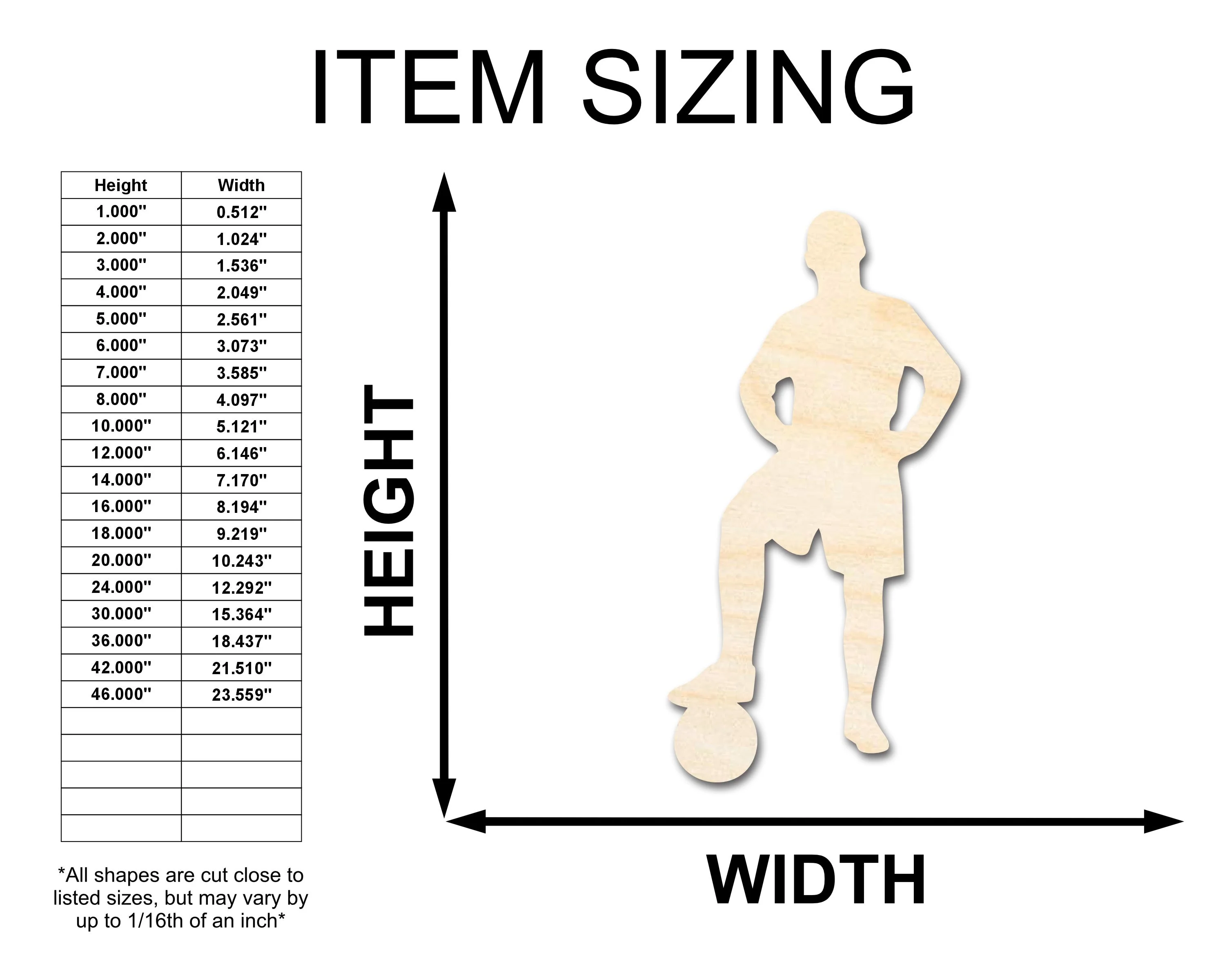 Unfinished Wood Soccer Player Silhouette | DIY Sports Craft Cutout | up to 46" DIY - Image 2