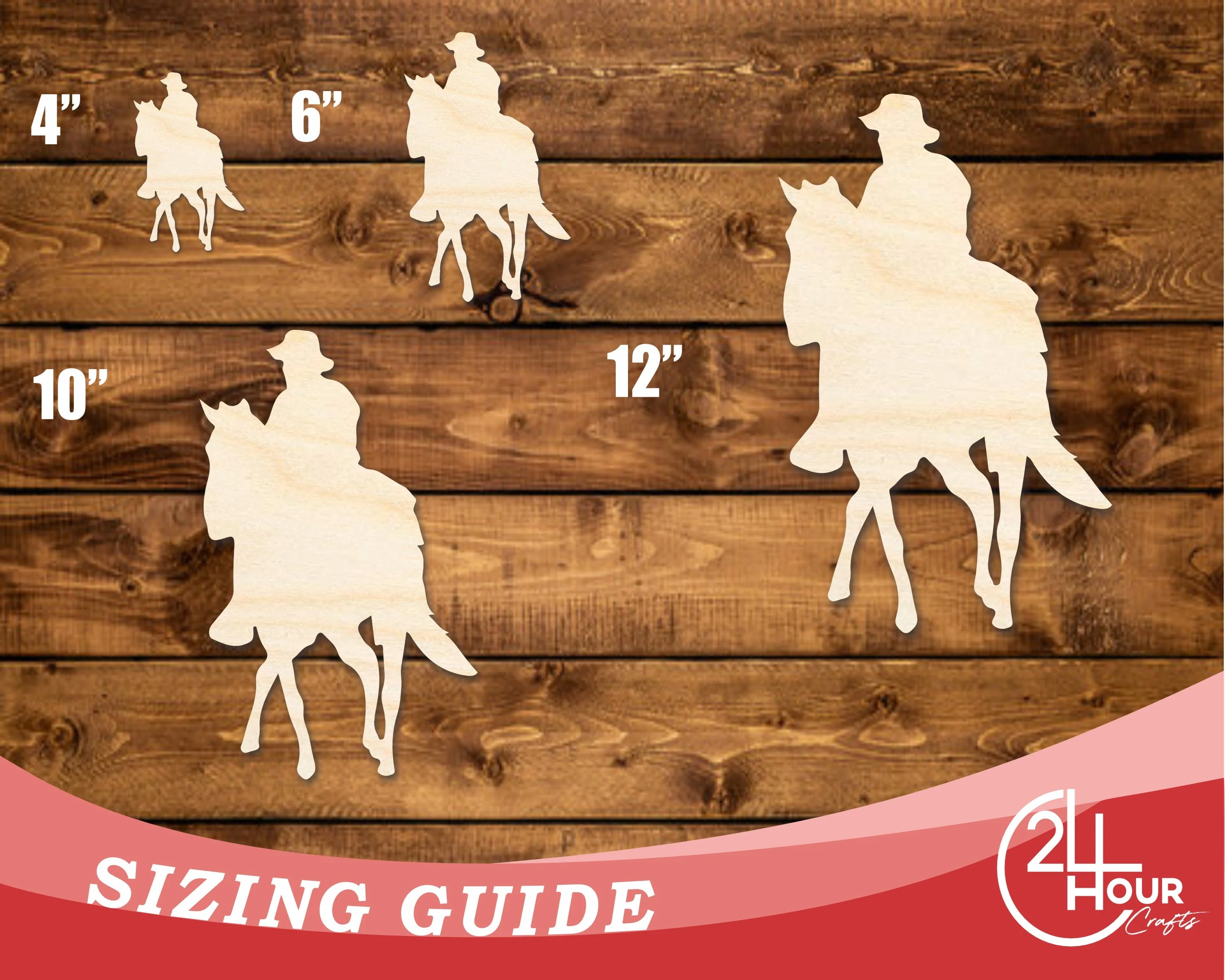 Unfinished Wood Soldier Riding Horse Shape | DIY Craft Cutout | up to 46" DIY - Image 3