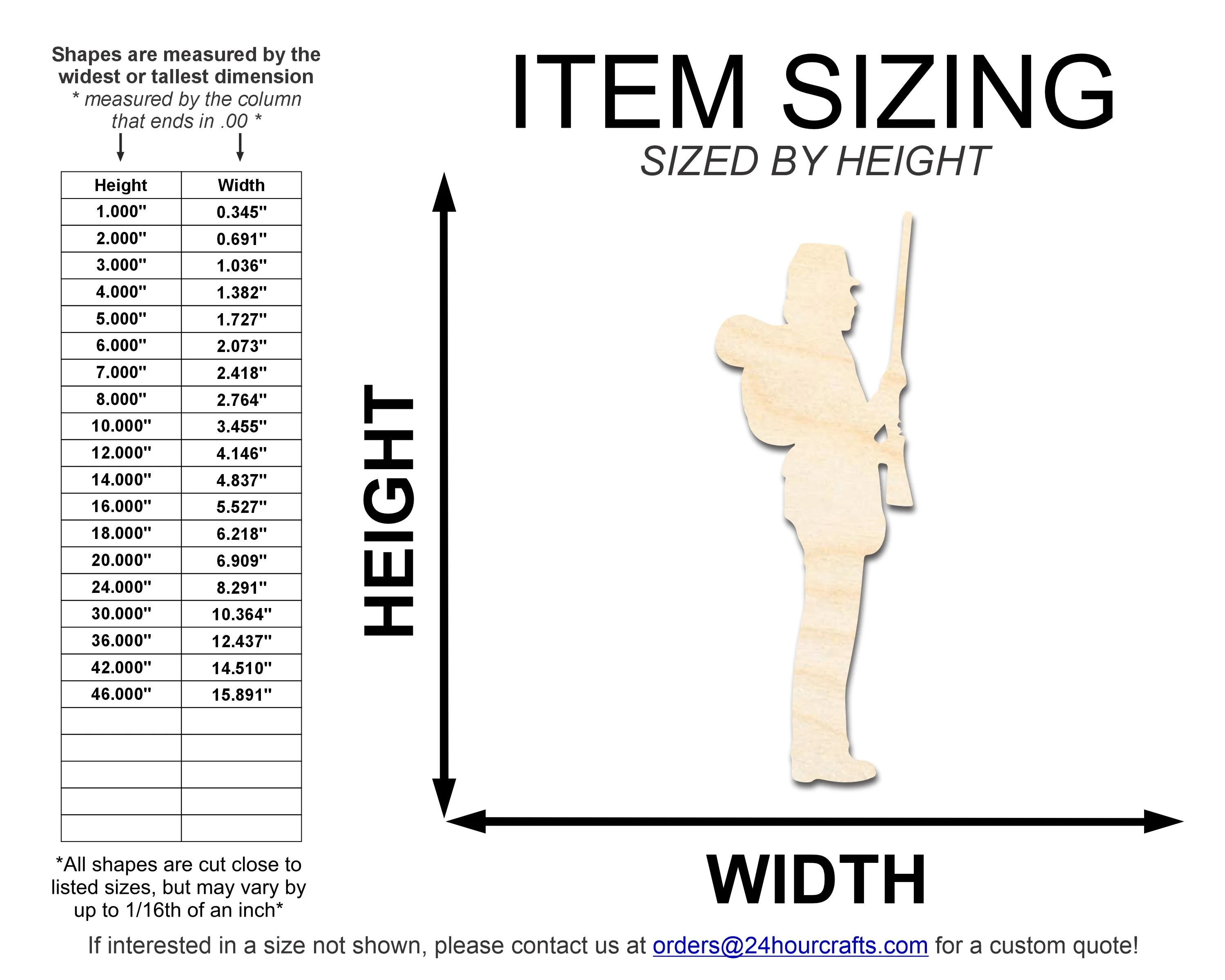 Unfinished Wood Soldier With Rifle Shape | DIY Craft Cutout | up to 46" DIY - Image 2