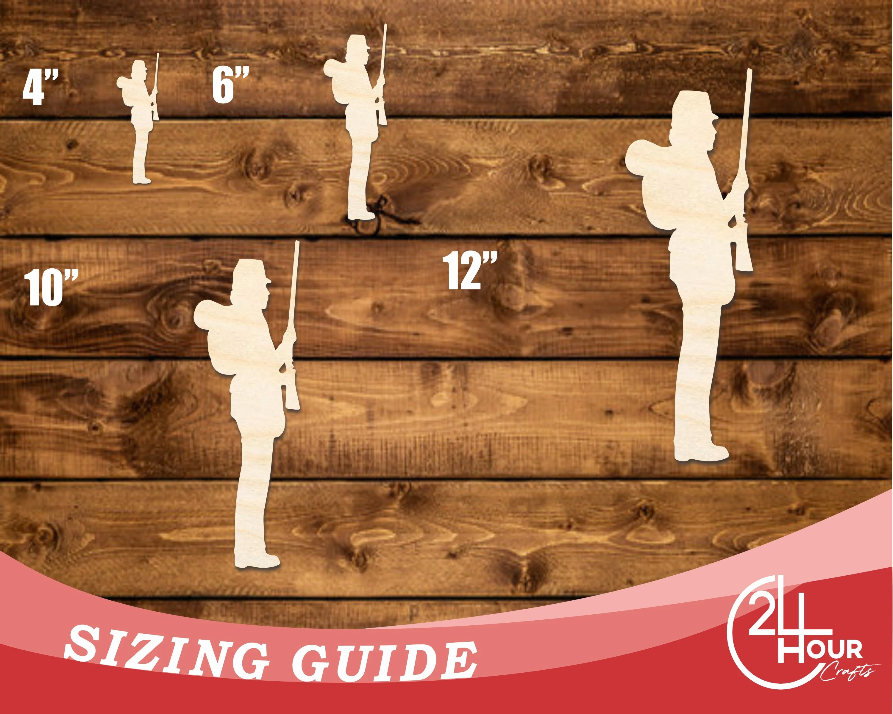 Unfinished Wood Soldier With Rifle Shape | DIY Craft Cutout | up to 46" DIY - Image 3