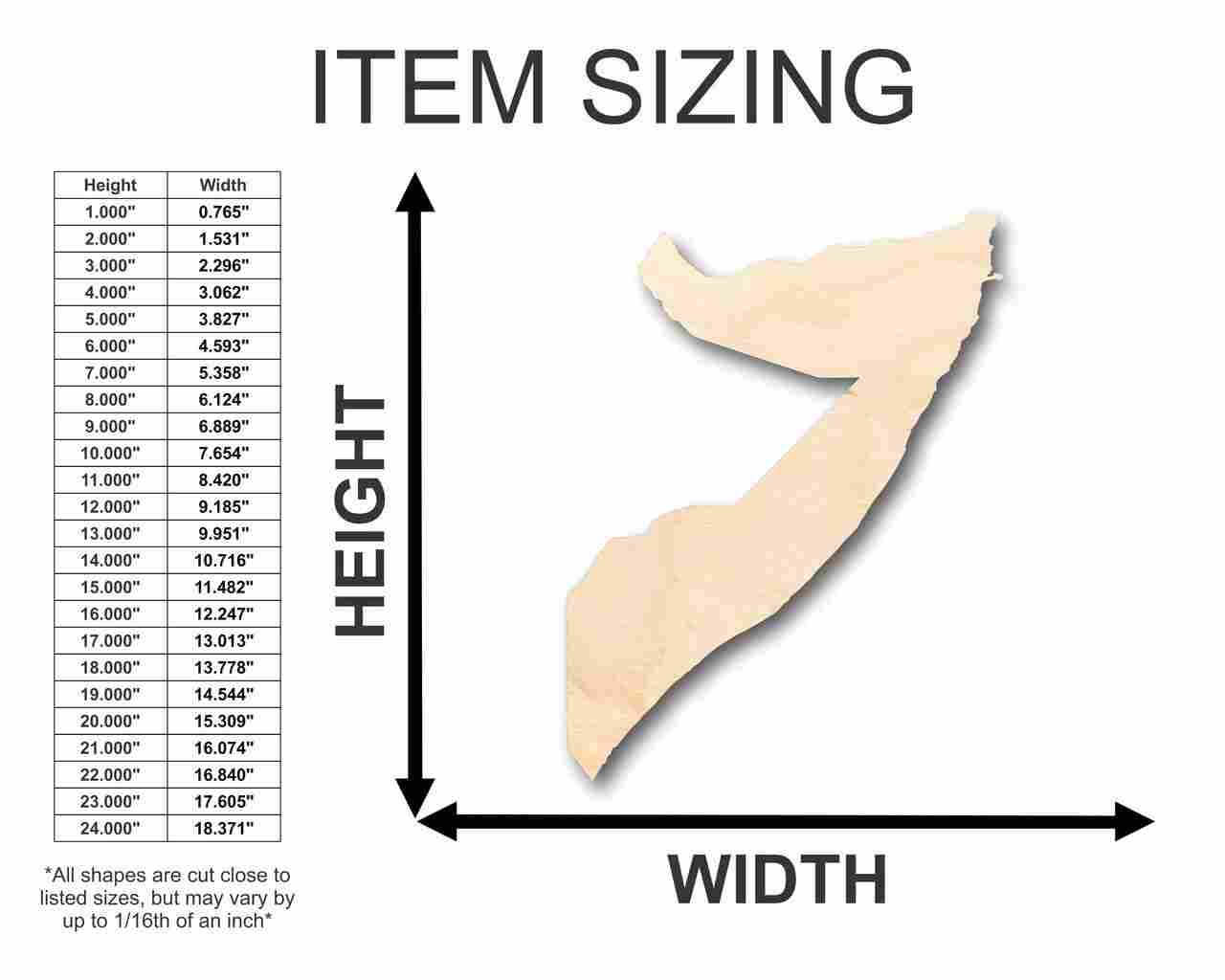 Unfinished Wood Somalia Shape - Africa - Country - Craft - up to 46" DIY - Image 2