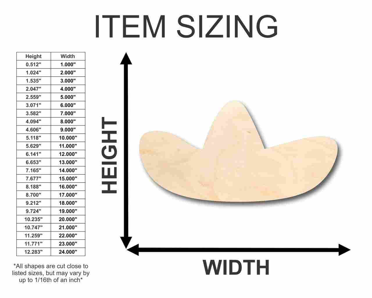 Unfinished Wood Sombrero Shape - Craft - up to 46" DIY - Image 2