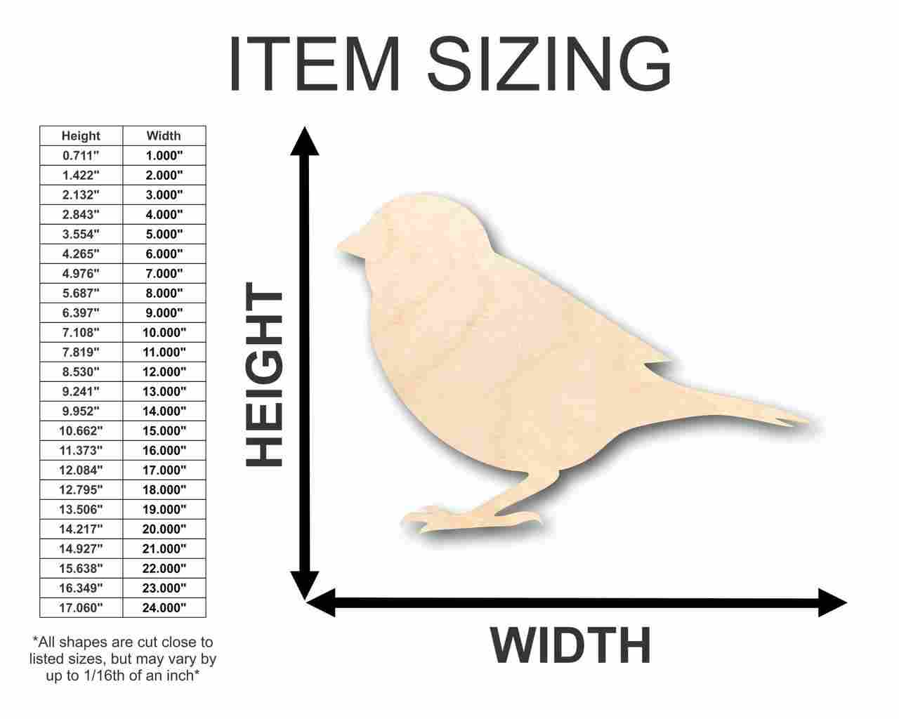 Unfinished Wood Sparrow Shape - Animal - Bird - Wildlife - Craft - up to 46" DIY - Image 2
