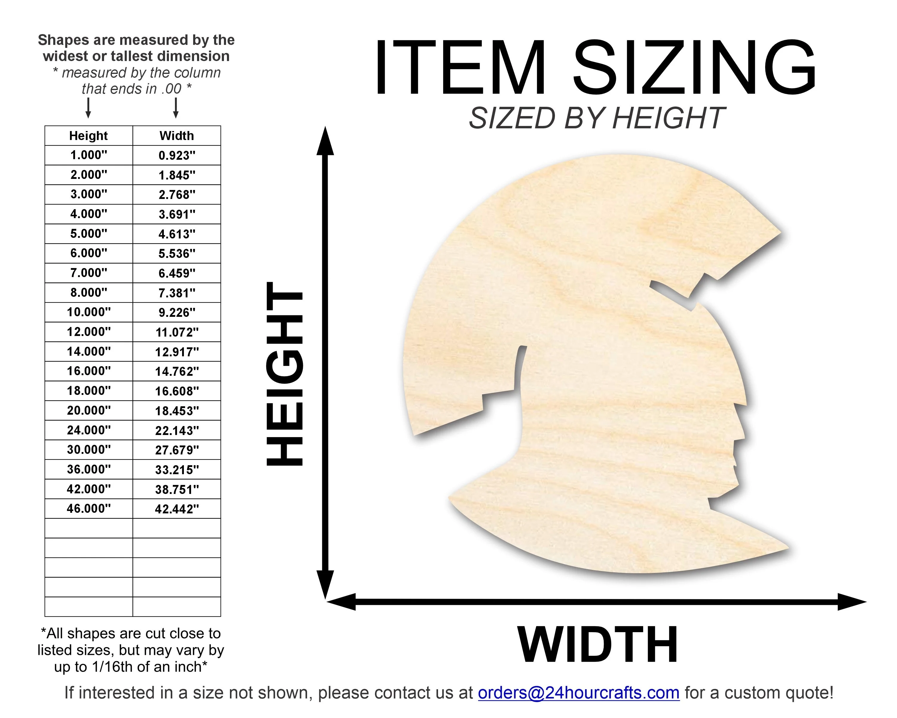 Unfinished Wood Spartan Mascot Shape | DIY Craft Cutout | up to 46" DIY - Image 2