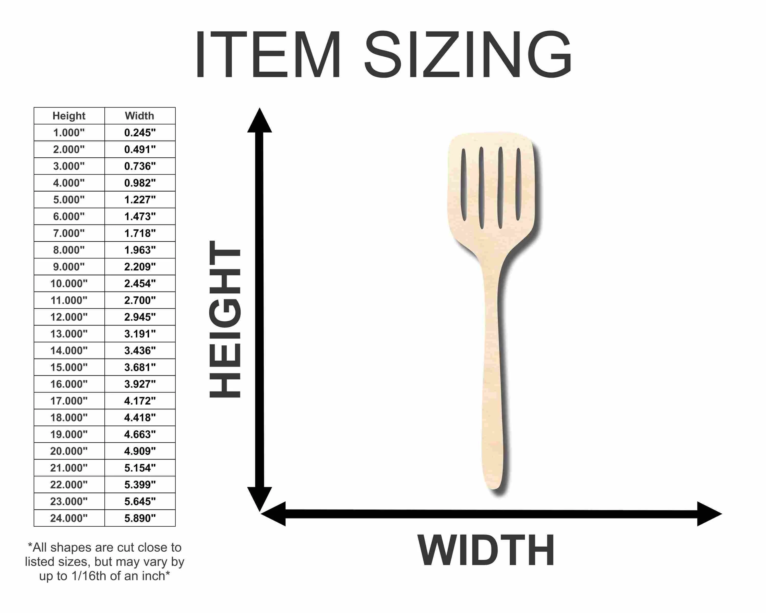 Unfinished Wood Spatula Silhouette - Craft- up to 46" DIY - Image 2