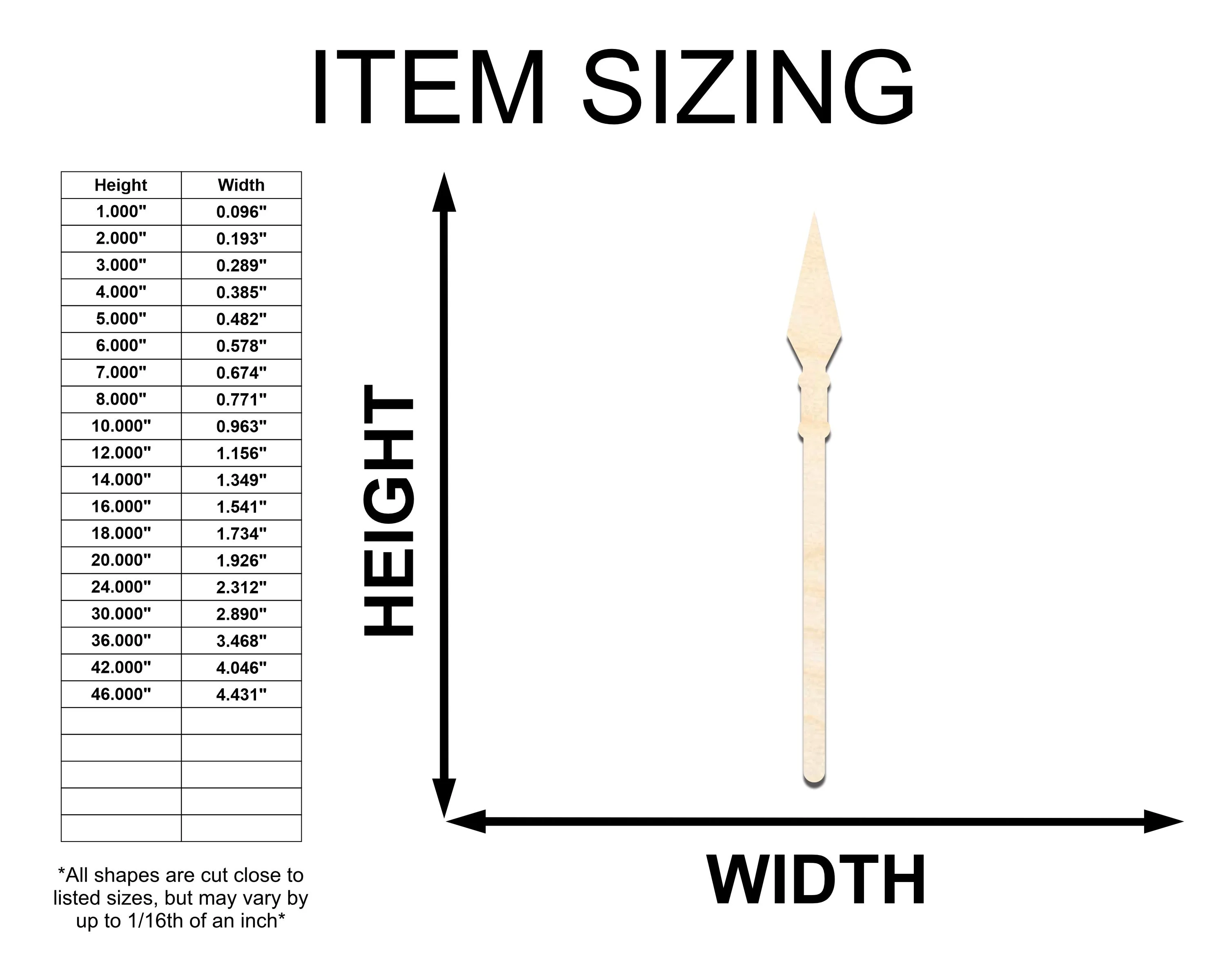 Unfinished Wood Spear Silhouette - up to 46" DIY - Image 2