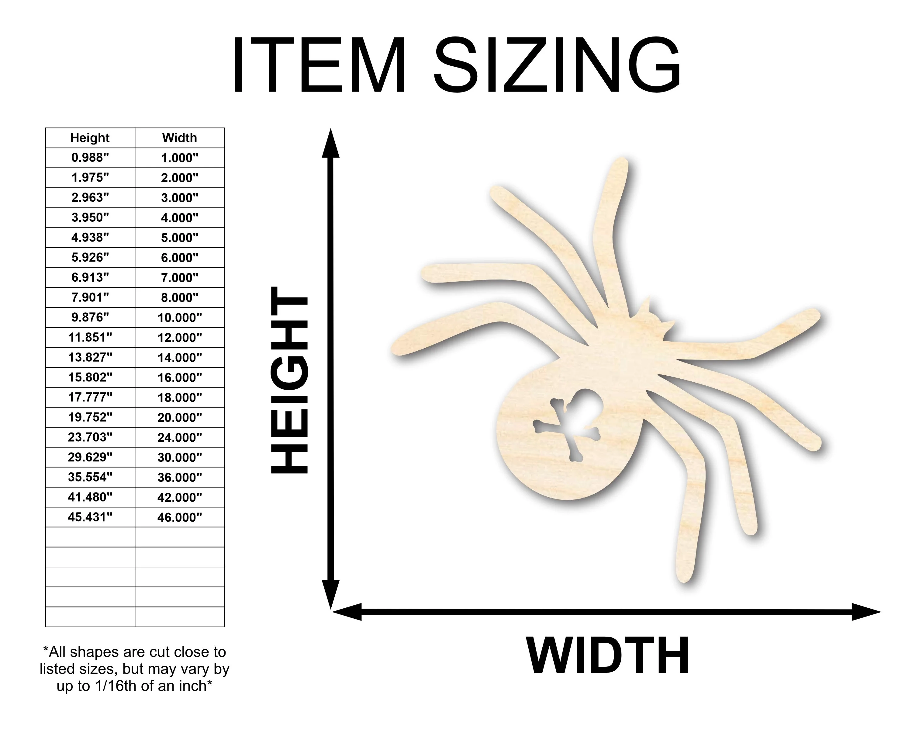 Unfinished Wood Spider Shape - Craft - up to 46" - Image 2