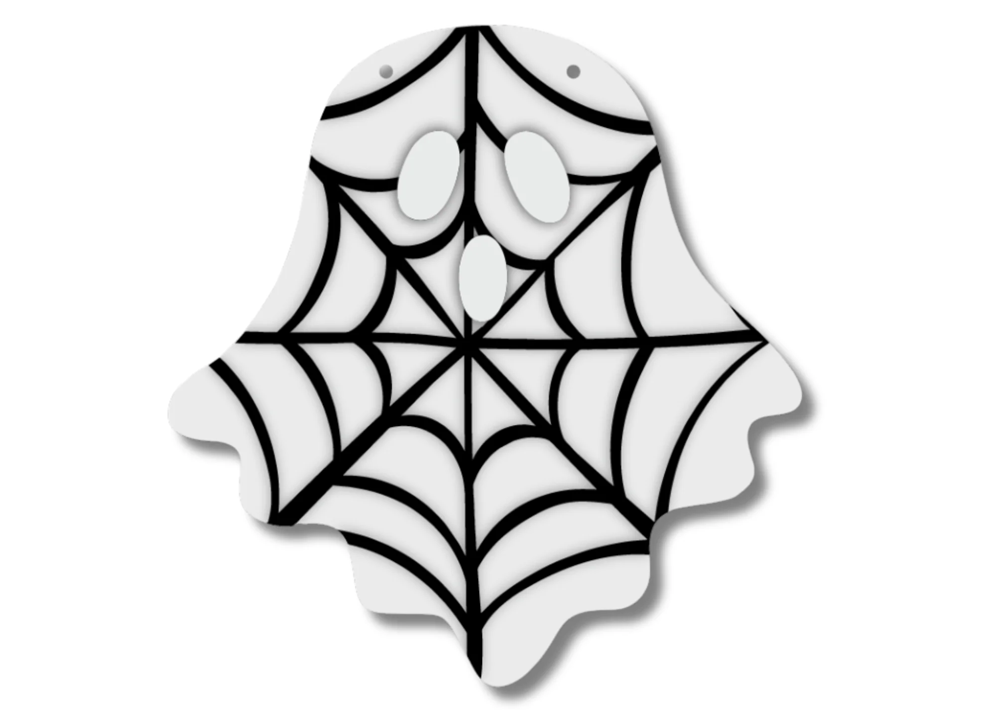 Unfinished Wood Spider Web Ghost Door Sign Kit | Wood Craft Cutouts | 1/4" Thick | - Image 2