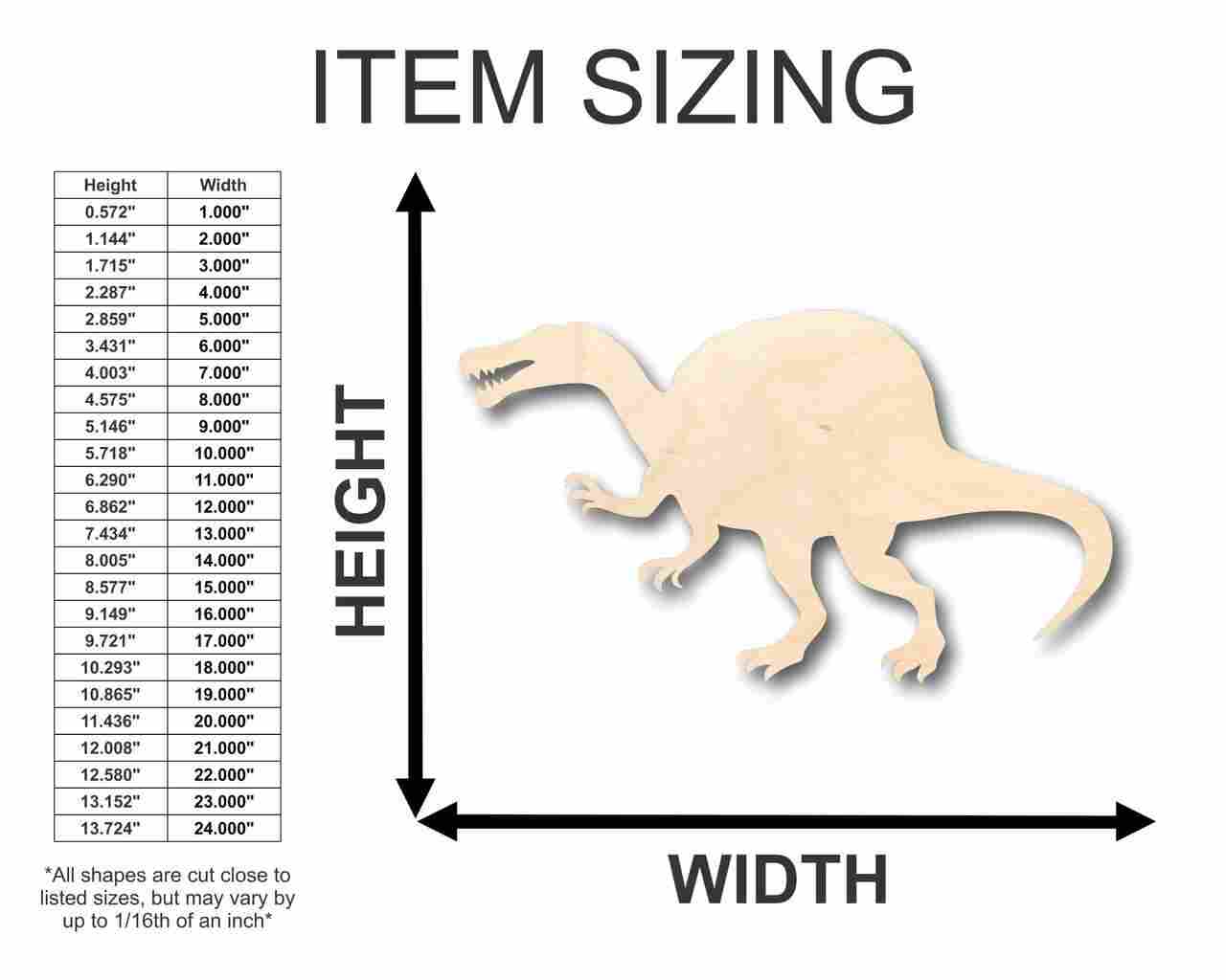 Unfinished Wood Spinosaurus Shape - Dinosaur - Craft - up to 46" DIY - Image 2