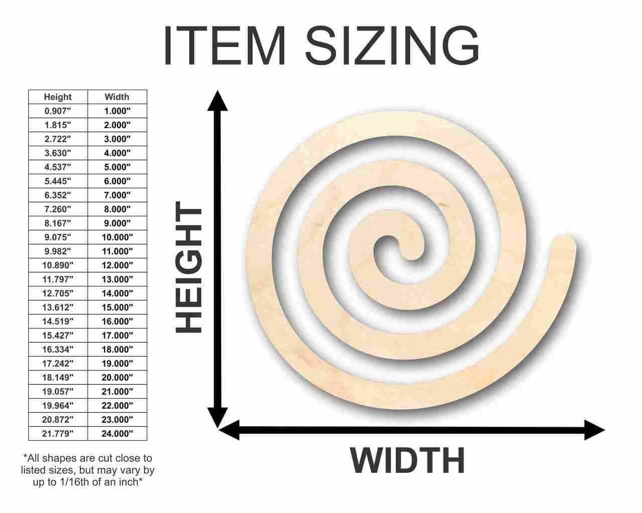 Unfinished Wood Spiral Shape - Craft - up to 46" DIY - Image 2