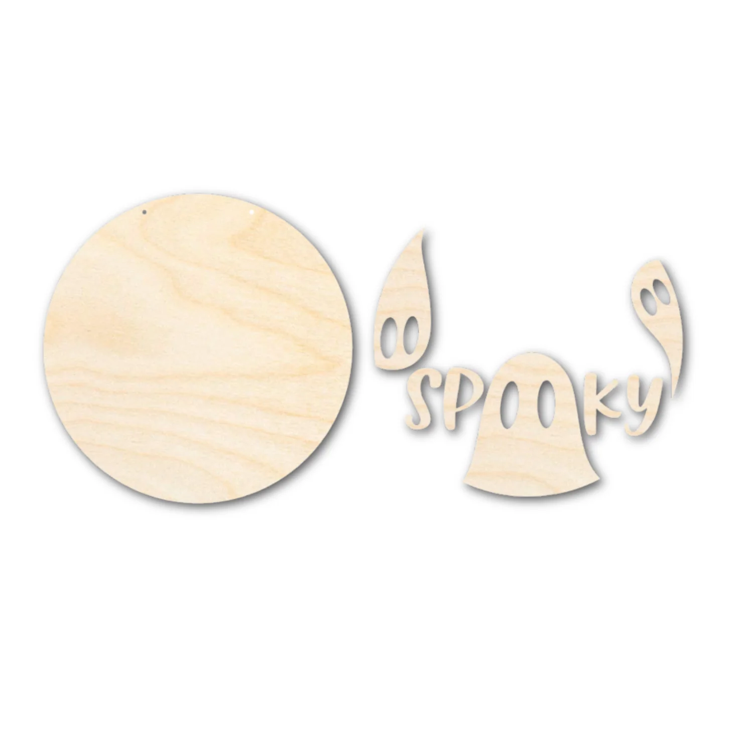 Unfinished Wood Spooky Ghosts Door Sign Kit | Wood Craft Cutouts | 1/4" Thick | - Image 3