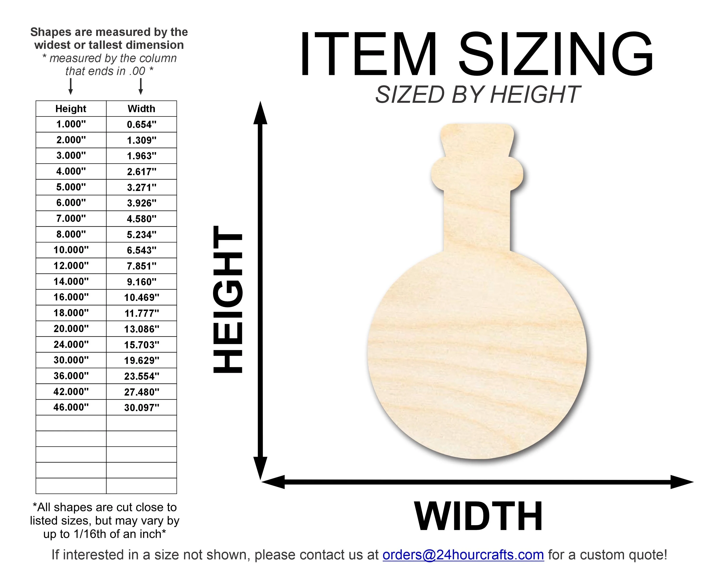 Unfinished Wood Spooky Potion Shape | DIY Craft Cutout | up to 46" DIY - Image 2