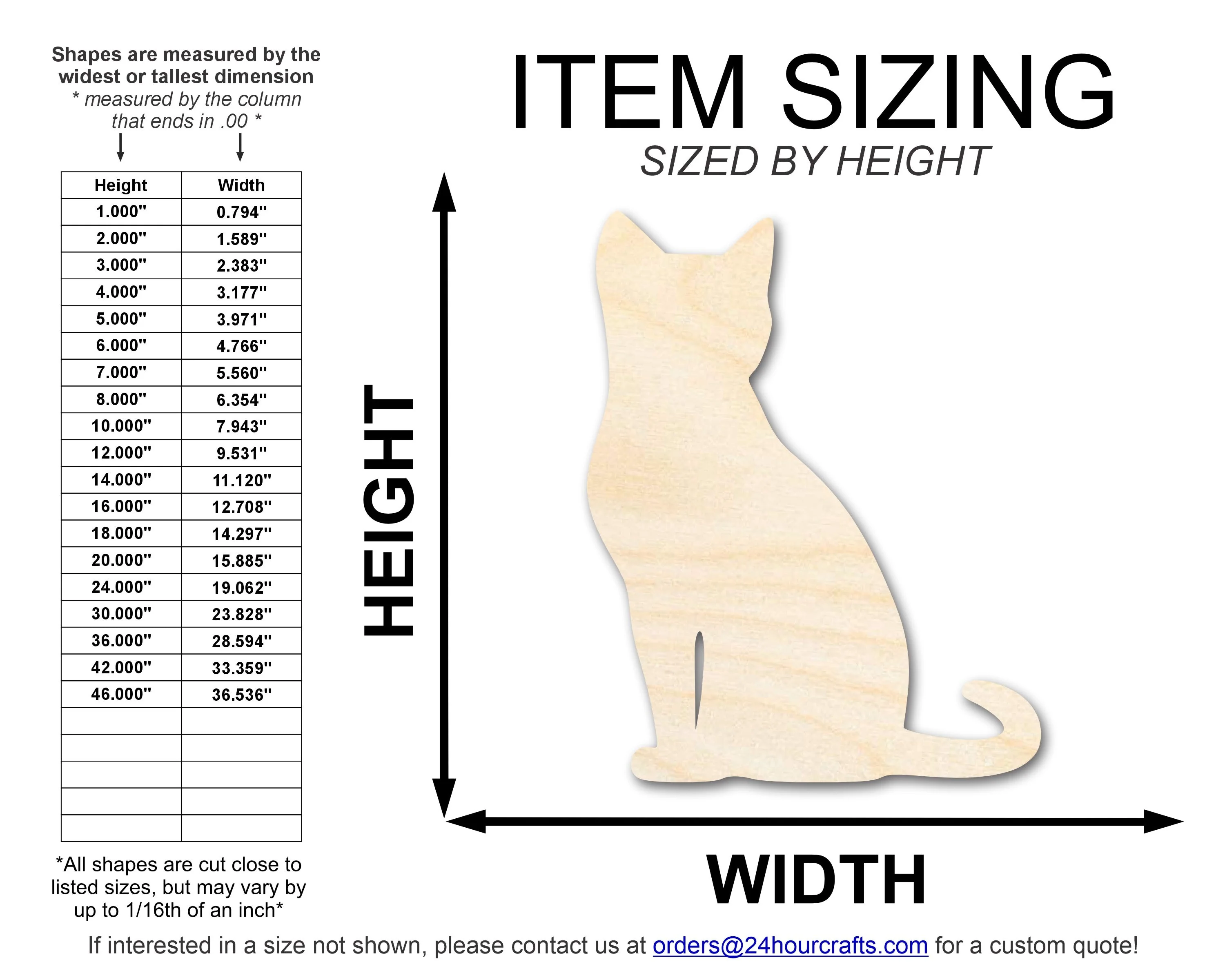 Unfinished Wood Spooky Sitting Cat Shape | DIY Craft Cutout | up to 46" DIY - Image 2