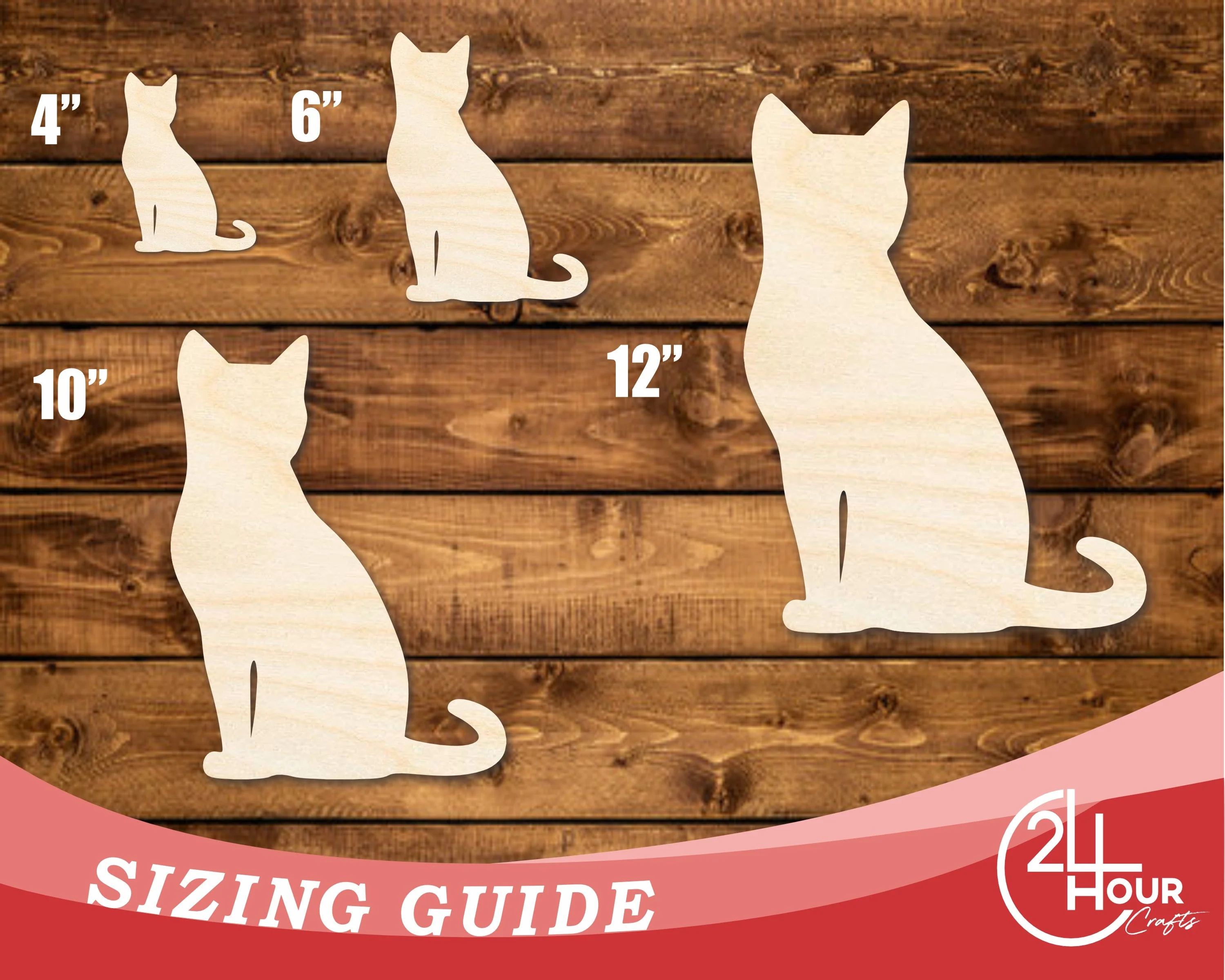 Unfinished Wood Spooky Sitting Cat Shape | DIY Craft Cutout | up to 46" DIY - Image 3