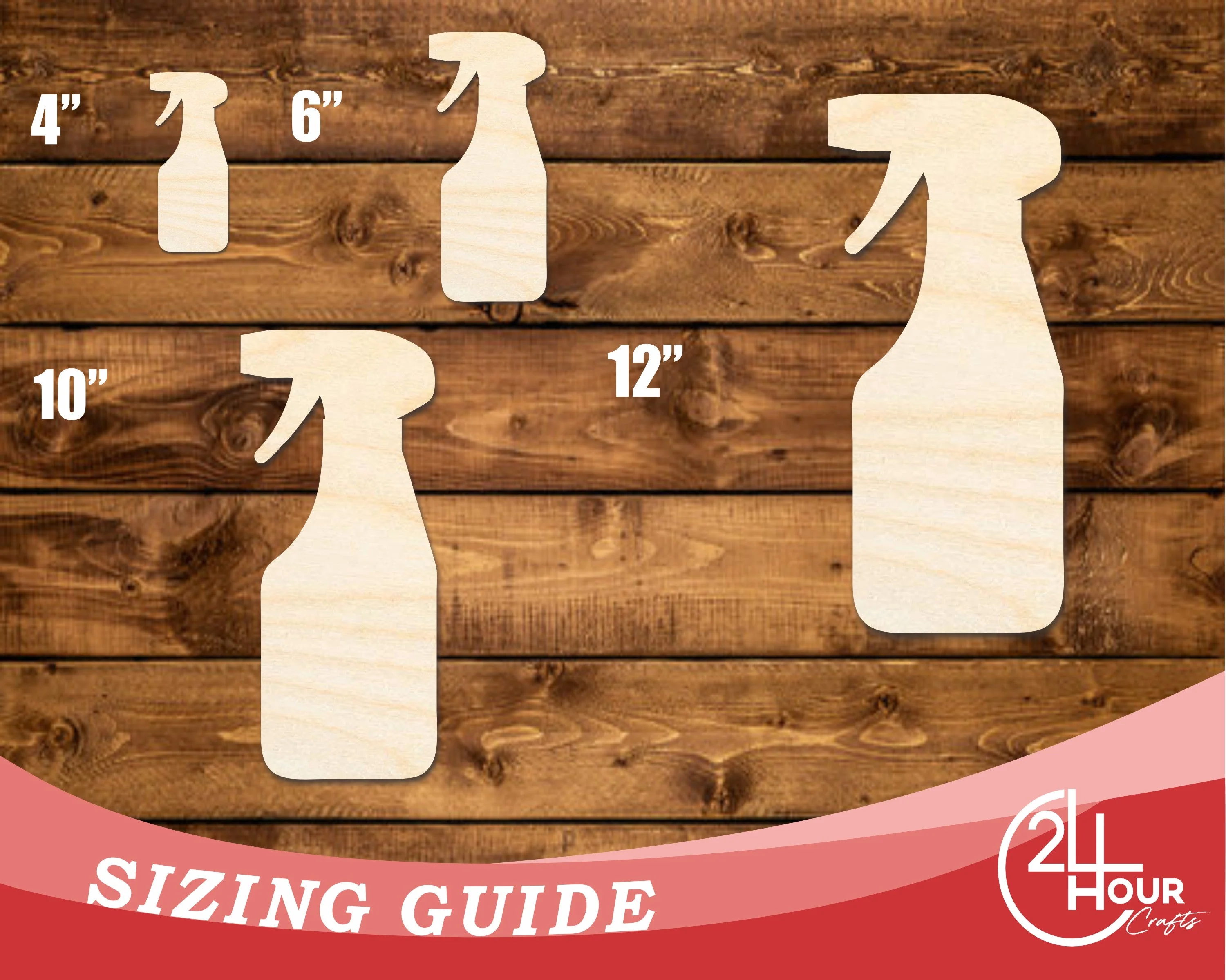 Unfinished Wood Spray Bottle Shape | DIY Craft Cutout | up to 46" DIY - Image 3