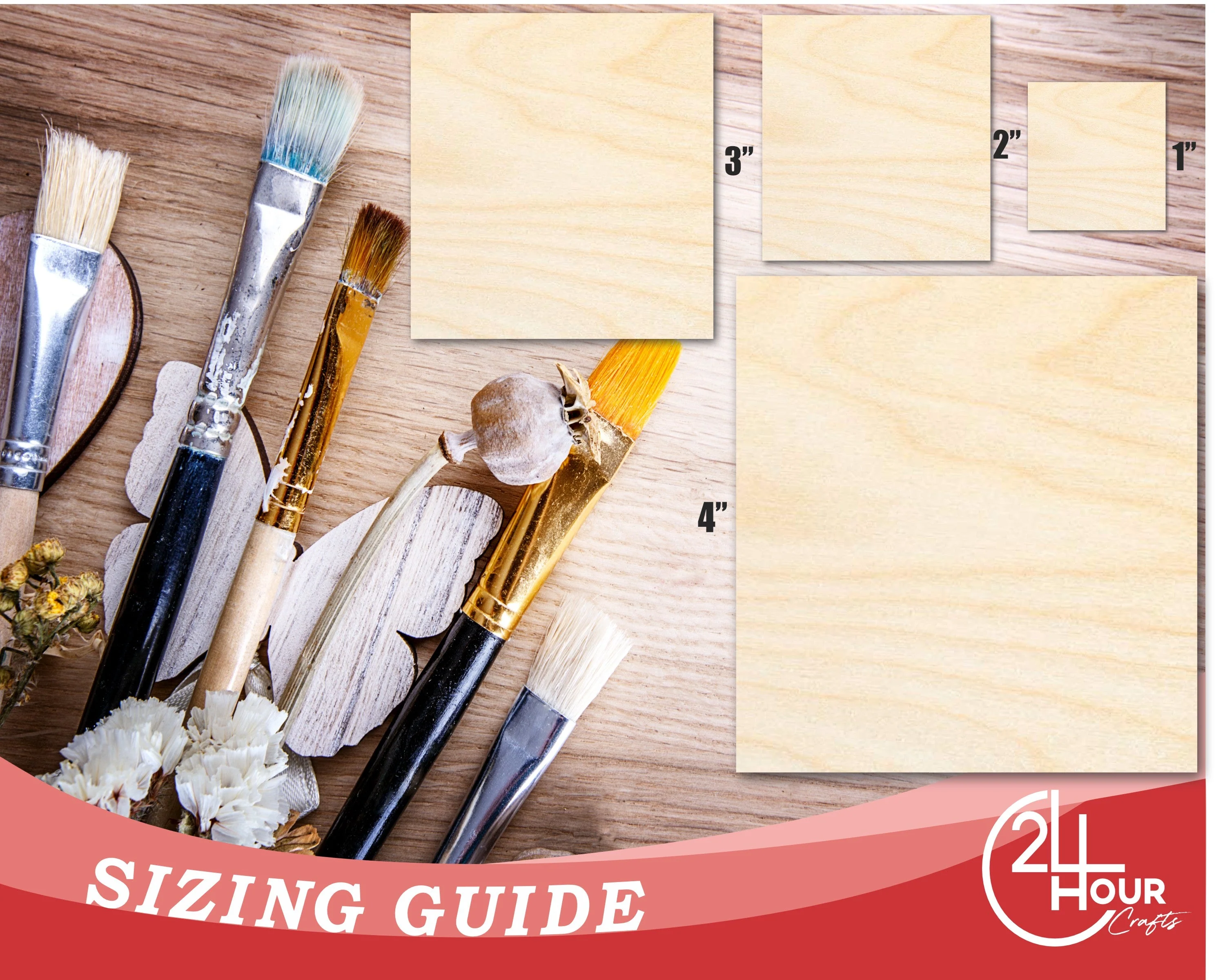 Unfinished Wood Square Shape | Wood Canvas | Craft Base | DIY Craft Cutout | Up to 36" - Image 3
