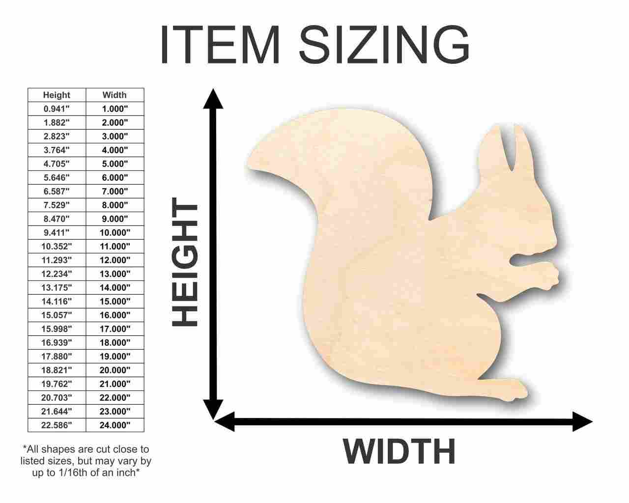 Unfinished Wood Squirrel Shape - Animal - Craft - up to 46" DIY - Image 2