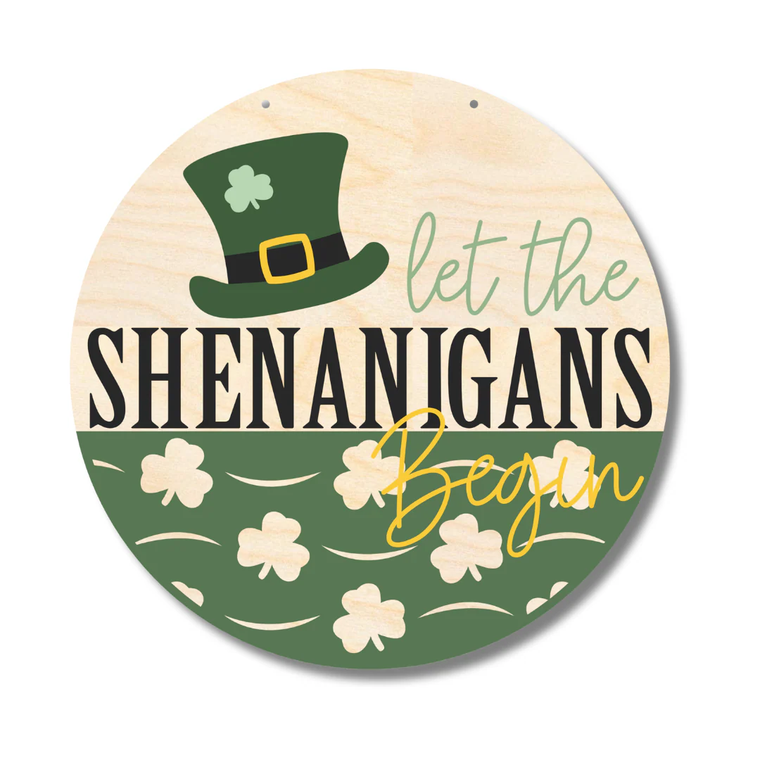 Unfinished Wood St. Patrick's Day Door Sign Kit | Wood Craft Cutouts | 1/4" Thick | - Image 2