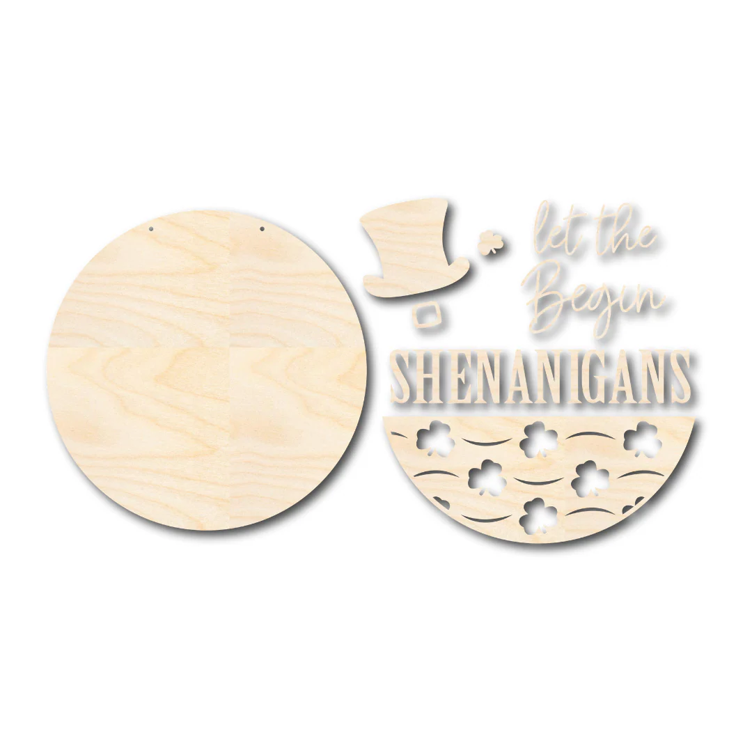 Unfinished Wood St. Patrick's Day Door Sign Kit | Wood Craft Cutouts | 1/4" Thick | - Image 3
