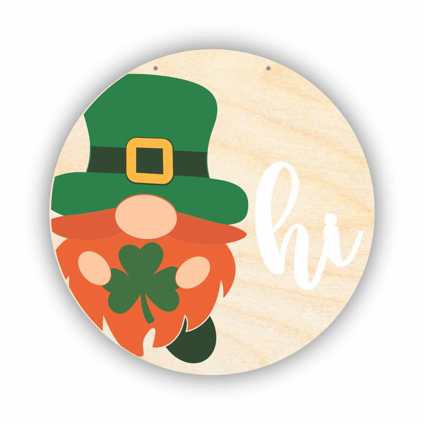 Unfinished Wood St Patrick's Day Gnome Door Sign Kit | Wood Craft Cutouts | 1/4" Thick | - Image 2