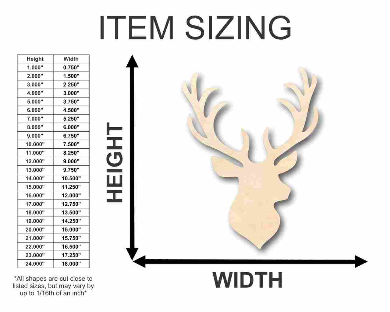 Unfinished Wood Stag Antler Shape - Animal - Craft - up to 46" DIY - Image 2