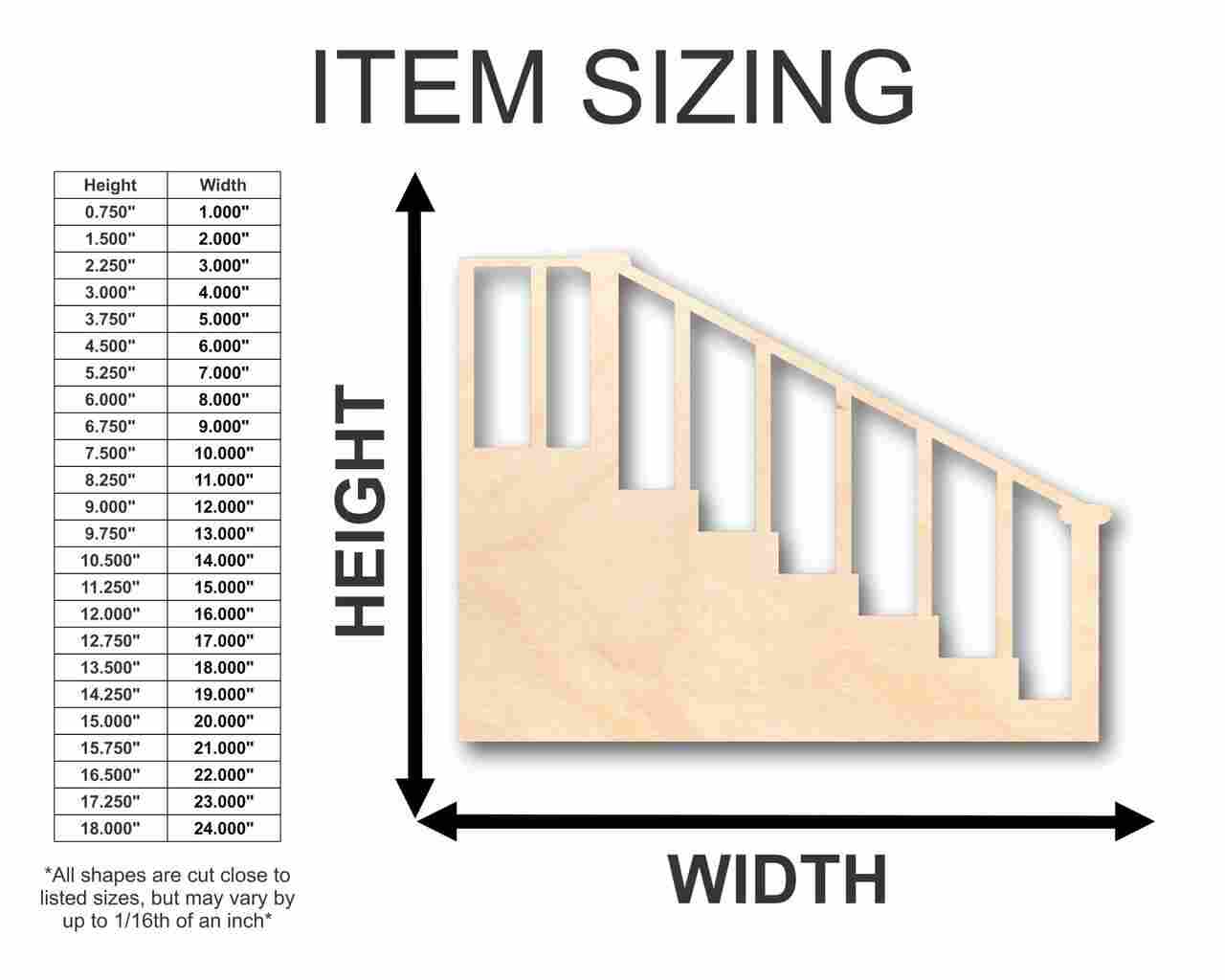 Unfinished Wood Stairs Shape - Craft - up to 46" DIY - Image 2