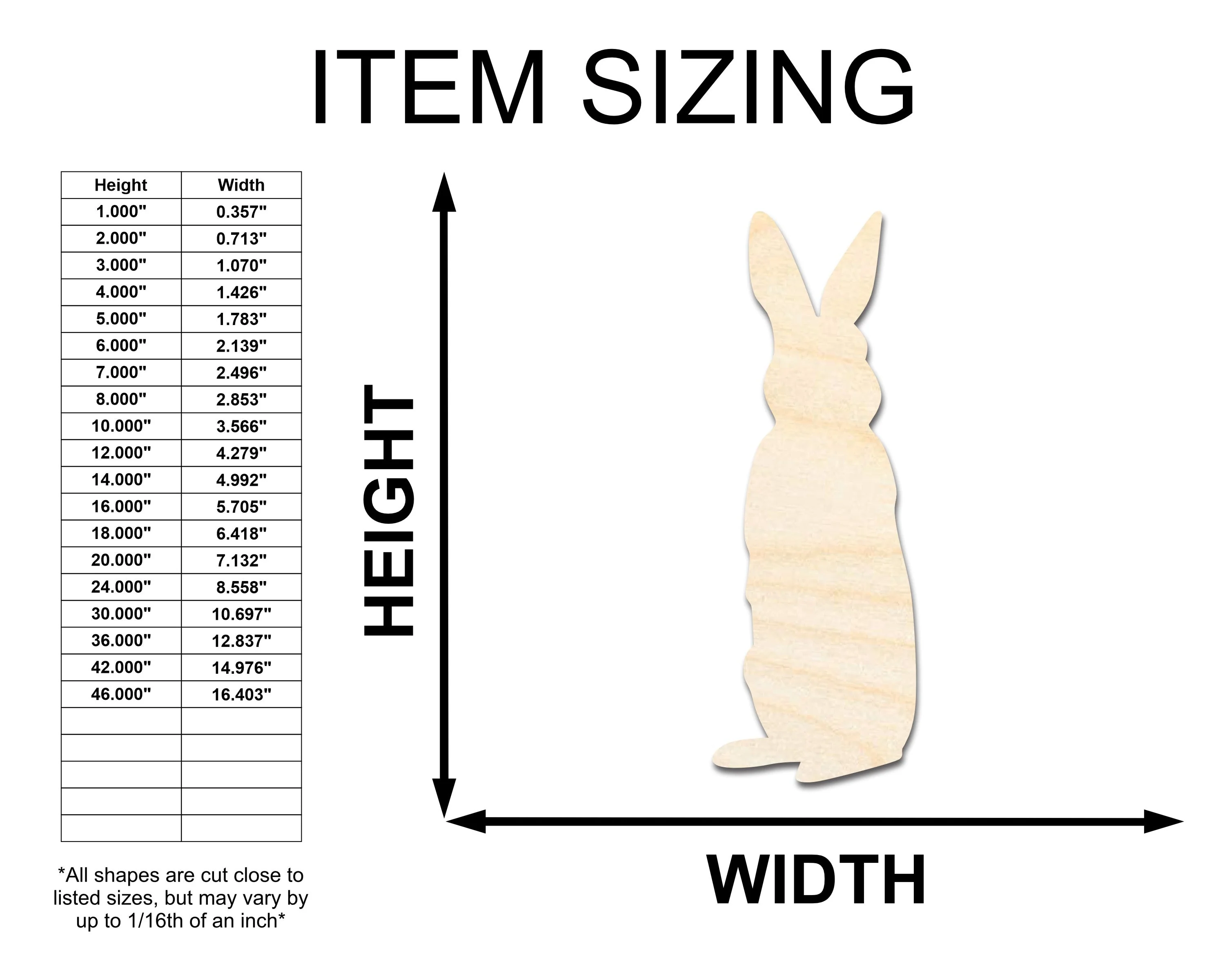 Unfinished Wood Standing Bunny Shape - Easter Spring Garden Craft - up to 46" DIY - Image 2