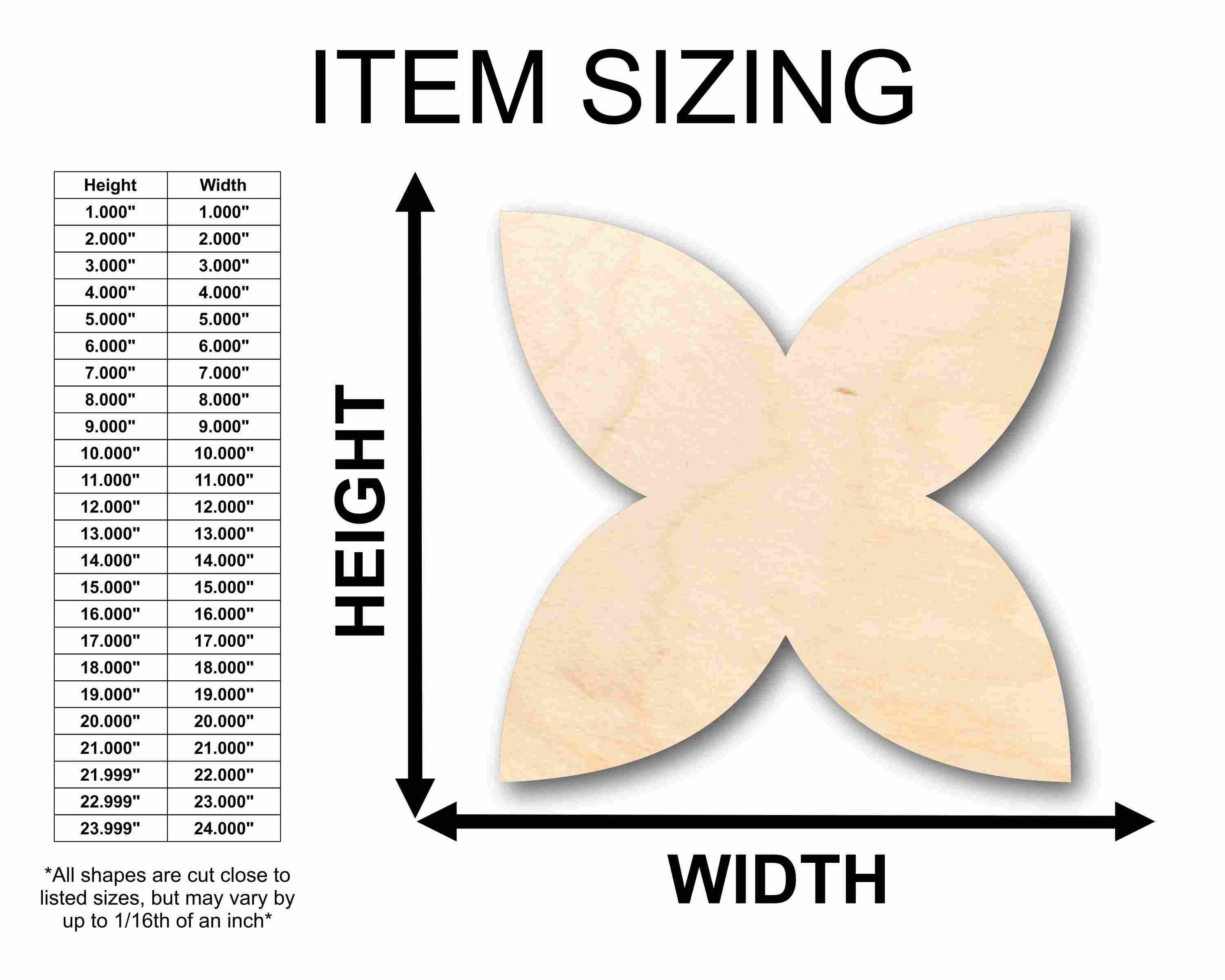 Unfinished Wood Star Flower Petals Silhouette - Craft- up to 46" DIY - Image 2