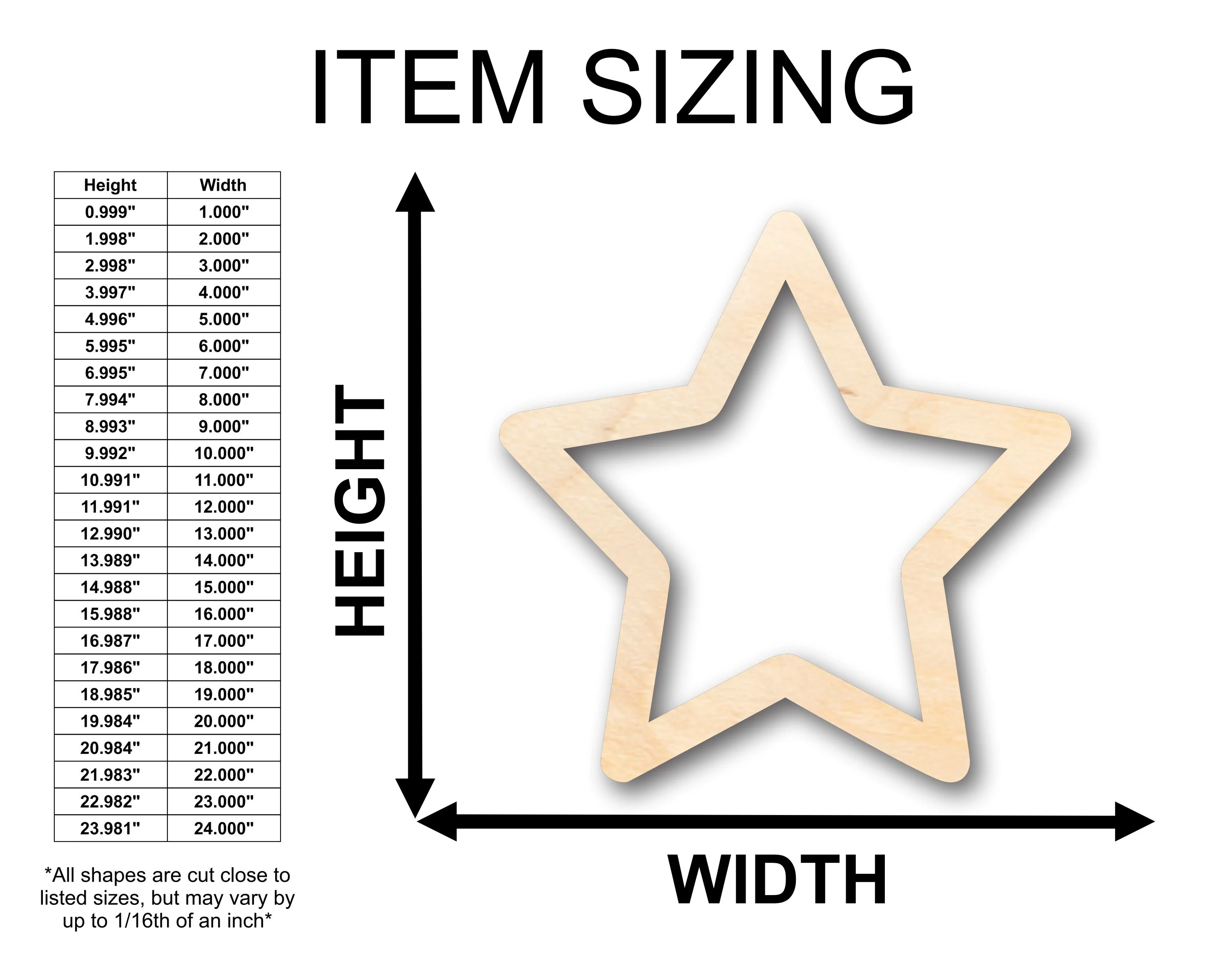 Unfinished Wood Star Outline Shape - Craft - up to 46" DIY - Image 2