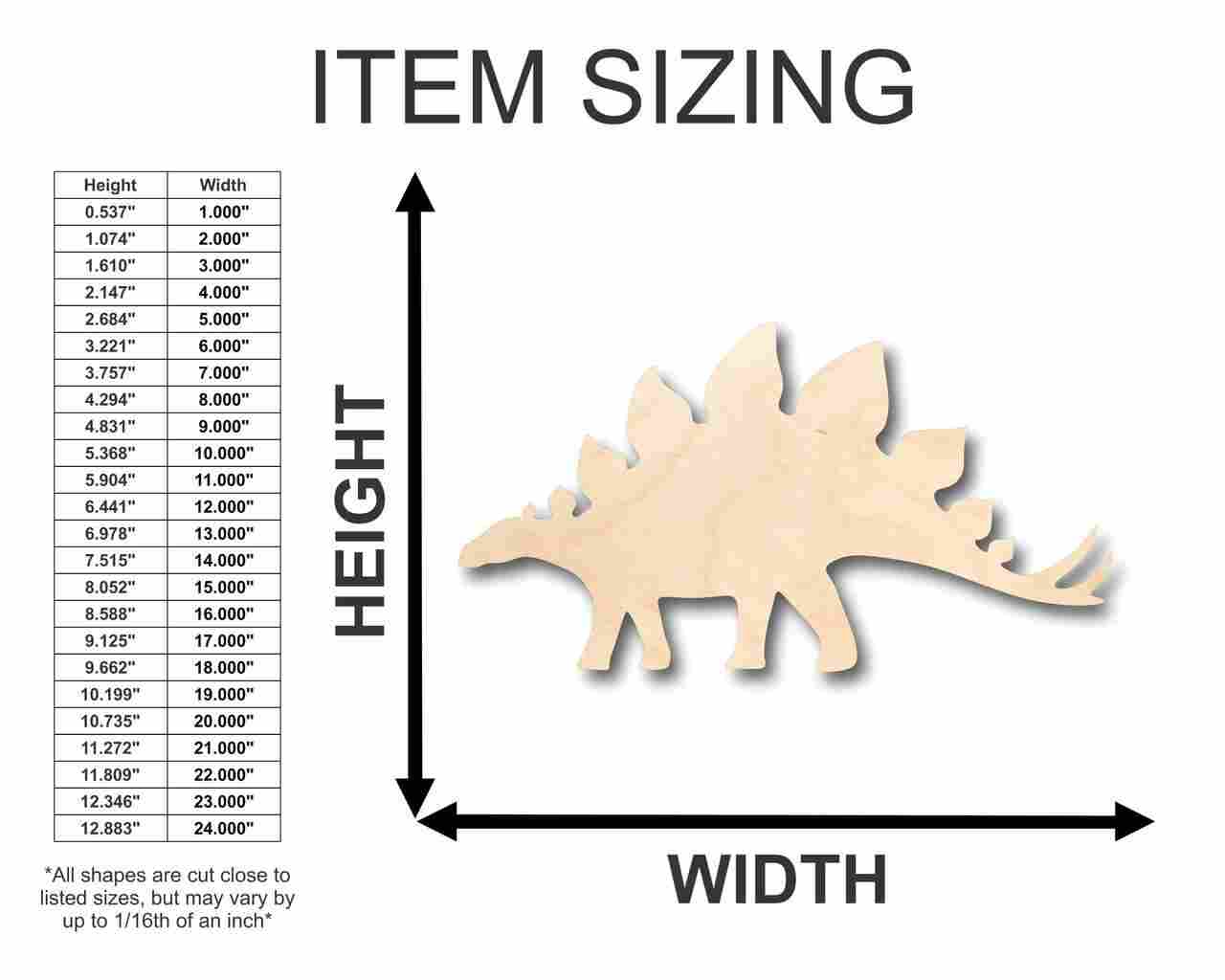 Unfinished Wood Stegosaurus Shape - Dinosaur - Craft - up to 46" DIY - Image 2