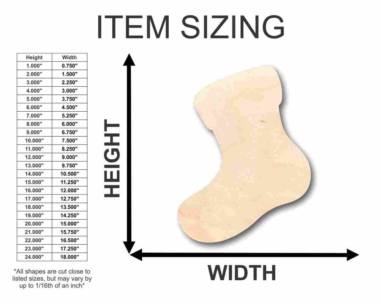 Unfinished Wood Stocking Shape - Christmas - Craft - up to 46" DIY - Image 3