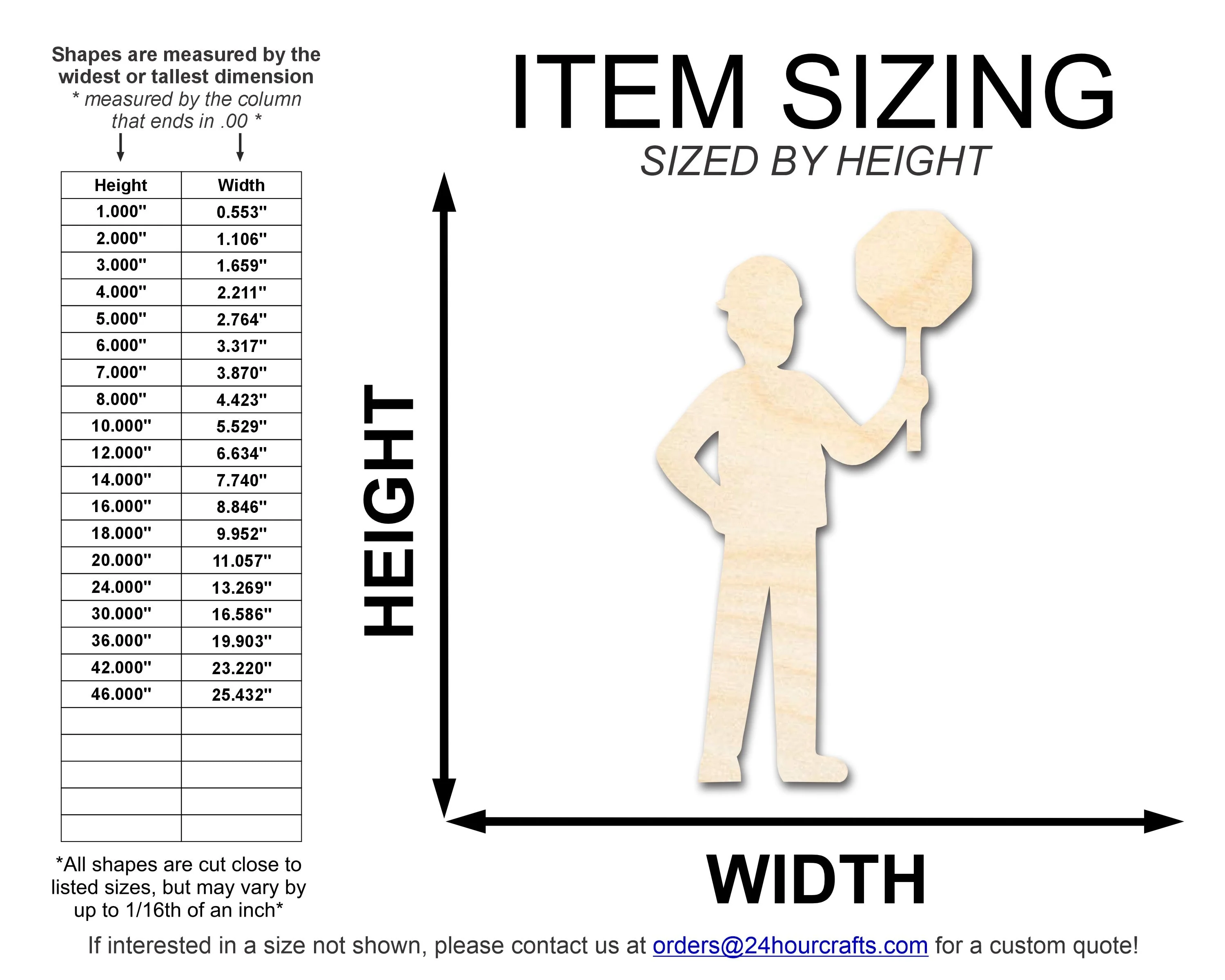 Unfinished Wood Stop Sign Worker Shape | DIY Craft Cutout | up to 46" DIY - Image 2