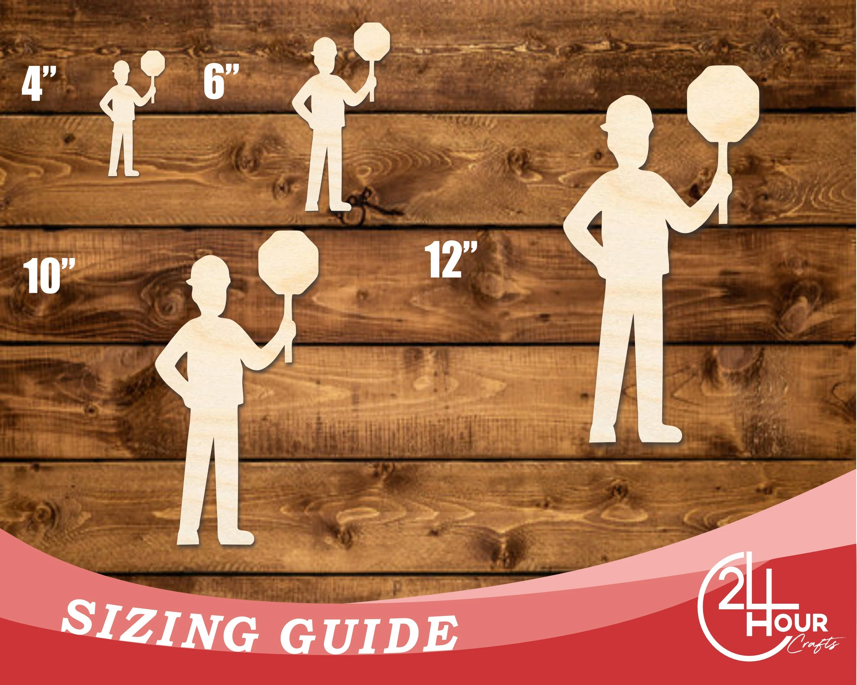 Unfinished Wood Stop Sign Worker Shape | DIY Craft Cutout | up to 46" DIY - Image 3