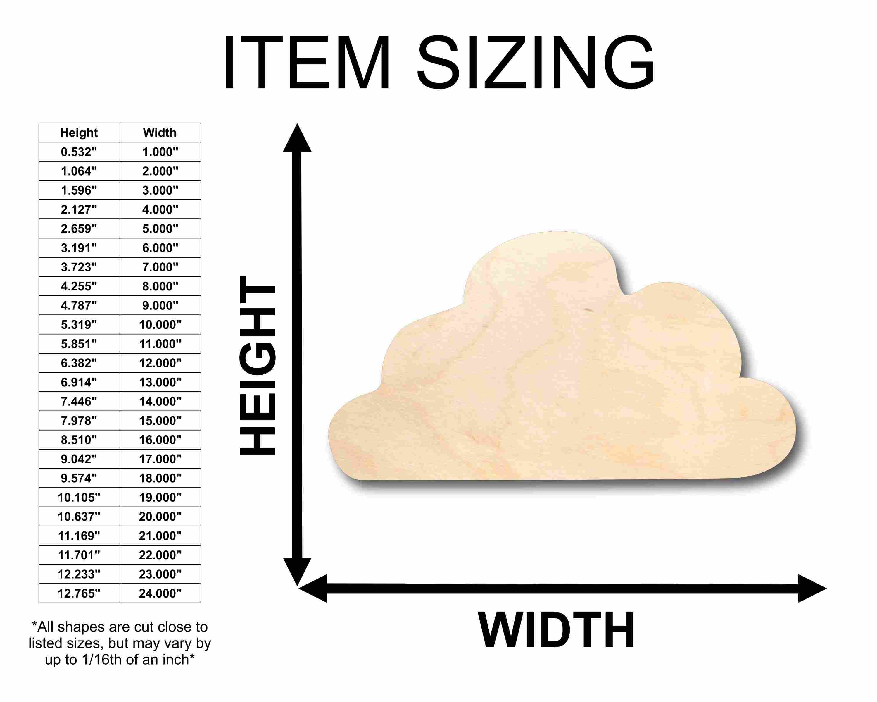 Unfinished Wood Storm Cloud Silhouette - Craft- up to 46" DIY - Image 2