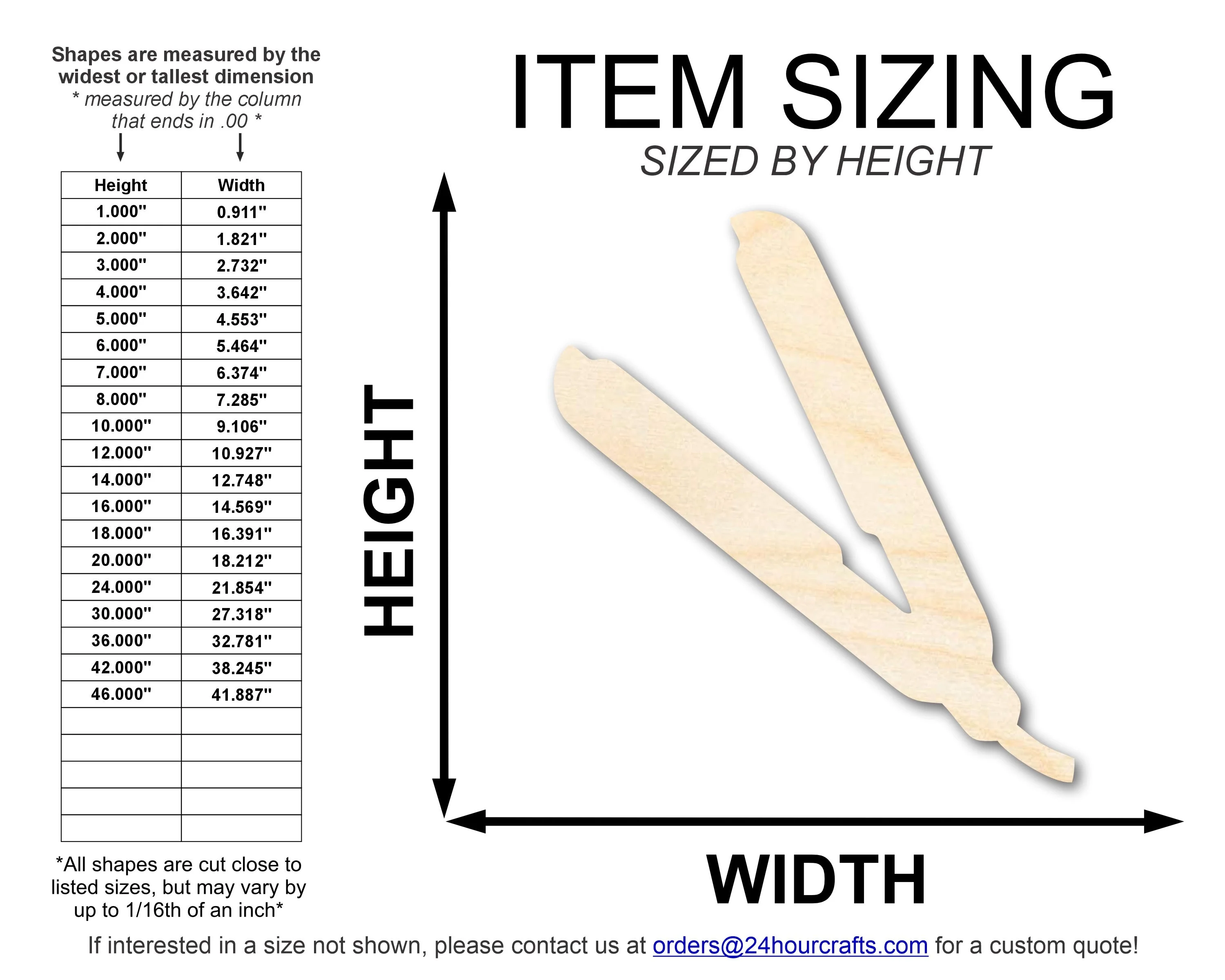 Unfinished Wood Straightner Shape | DIY Craft Cutout | up to 46" DIY - Image 2