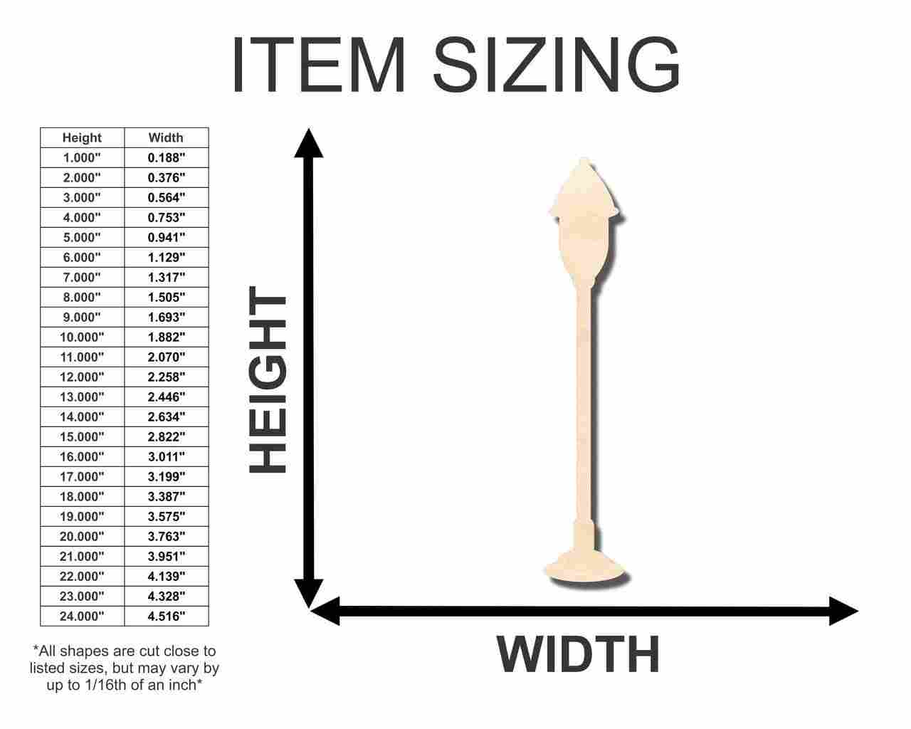 Unfinished Wood Street Lamp Shape - Craft - up to 46" DIY - Image 2