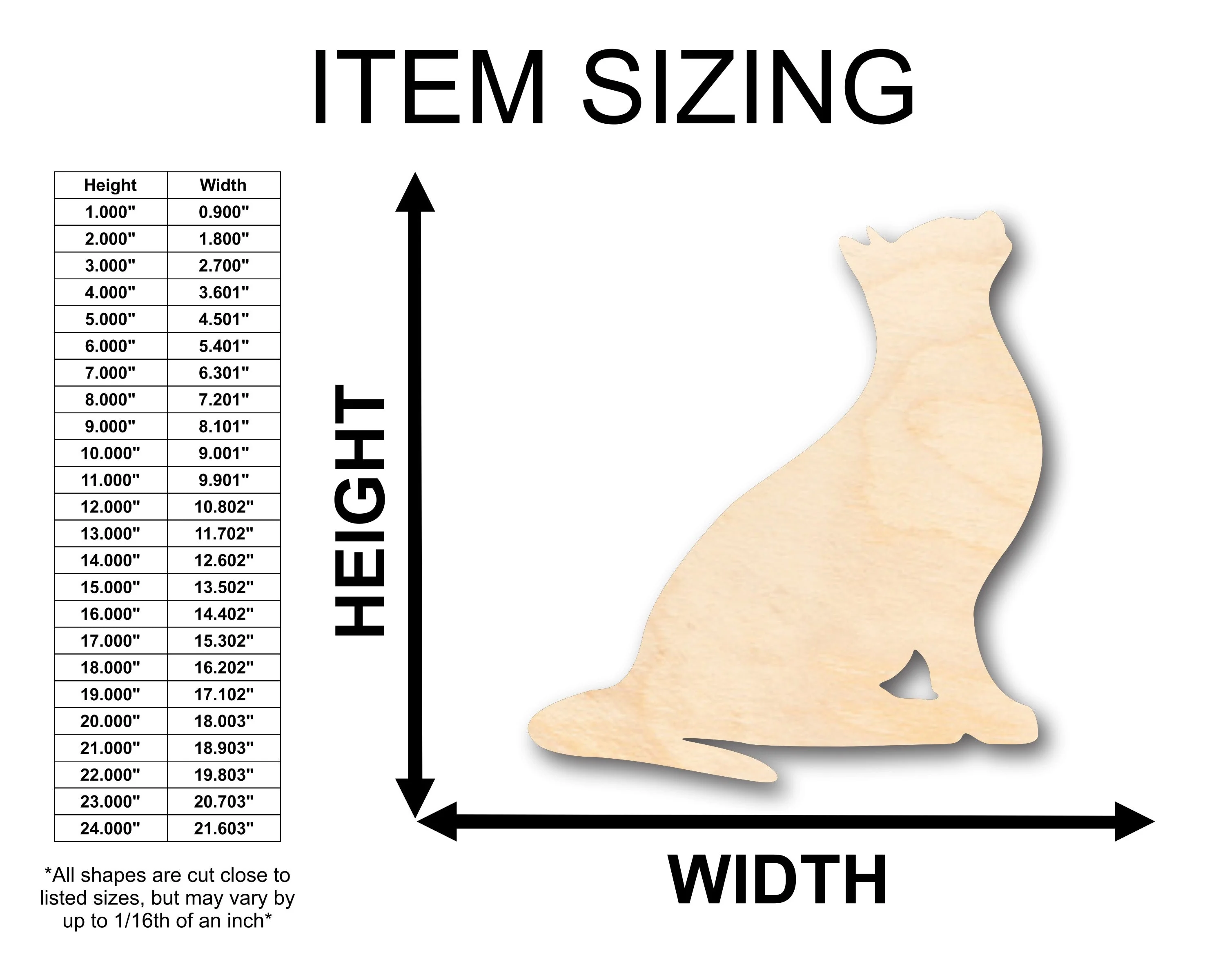 Unfinished Wood Stretching Cat Shape - Craft - up to 46" DIY - Image 2