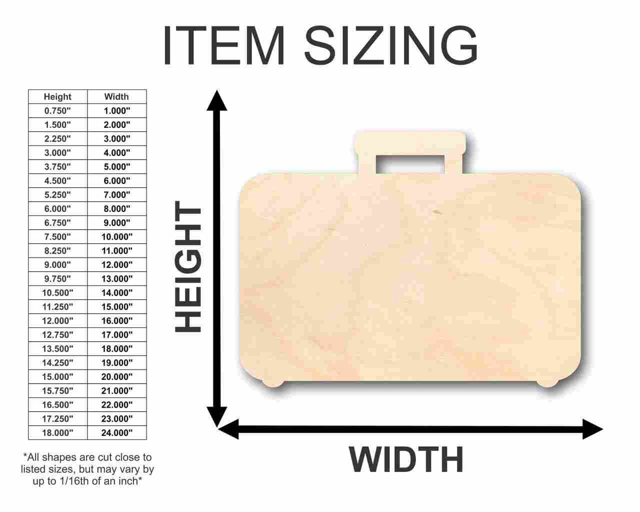 Unfinished Wood Suitcase Shape - Craft - up to 46" DIY - Image 2