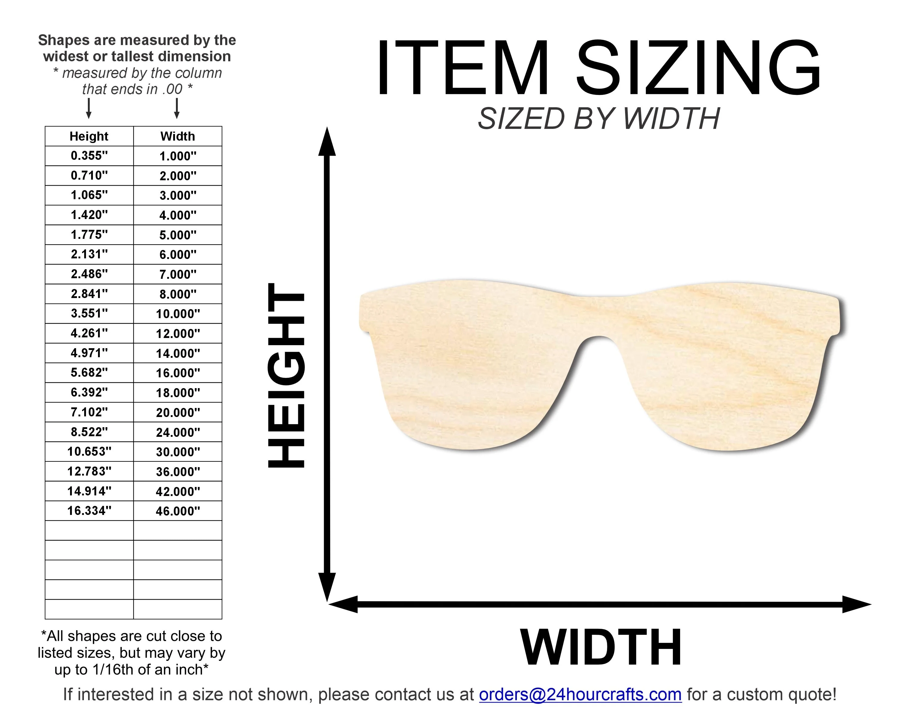 Unfinished Wood Sunglasses Silhouette | DIY Summer Craft Cutout | up to 46" DIY - Image 2