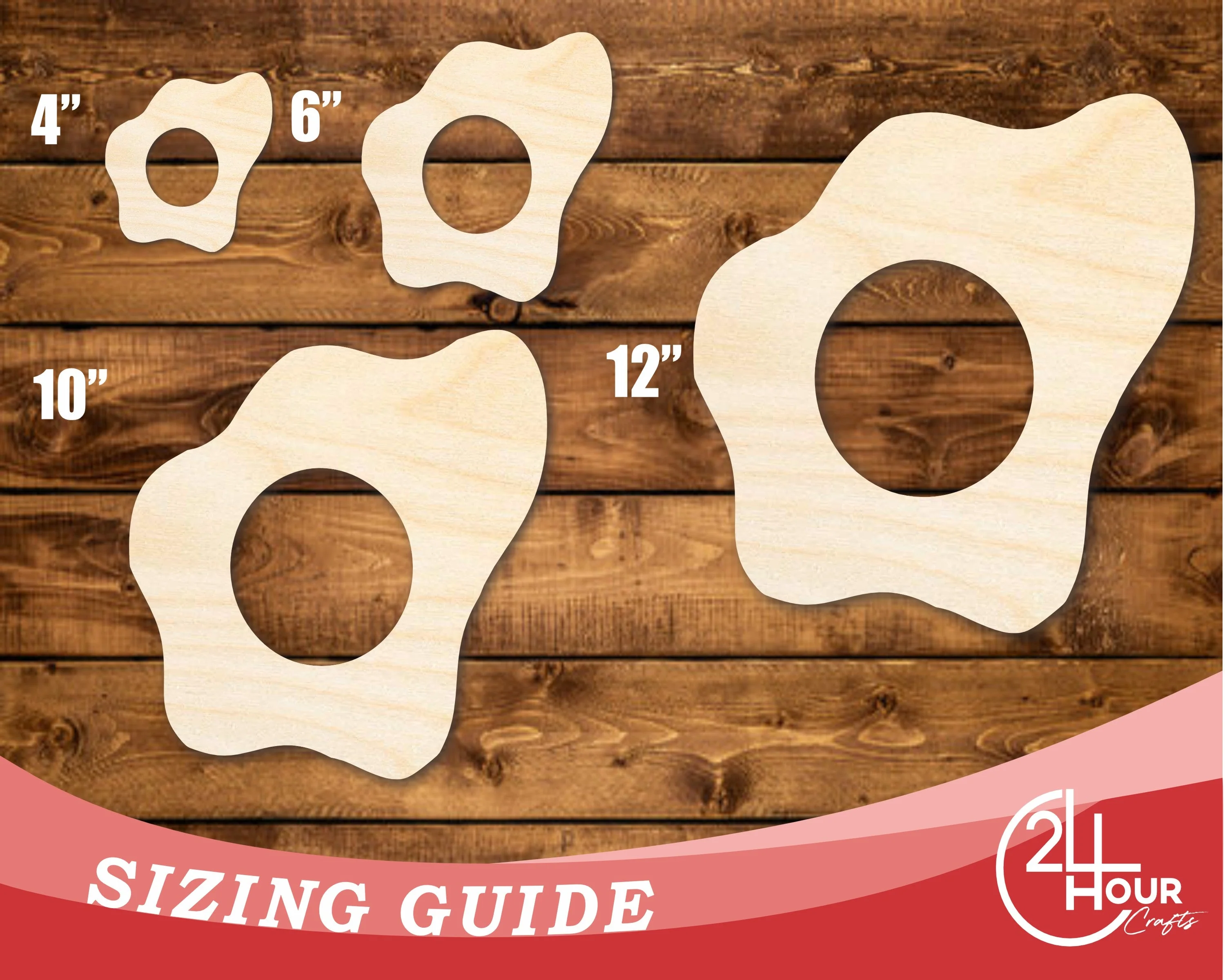 Unfinished Wood Sunny Side Up Egg Shape | DIY Craft Cutout | up to 46" DIY - Image 3