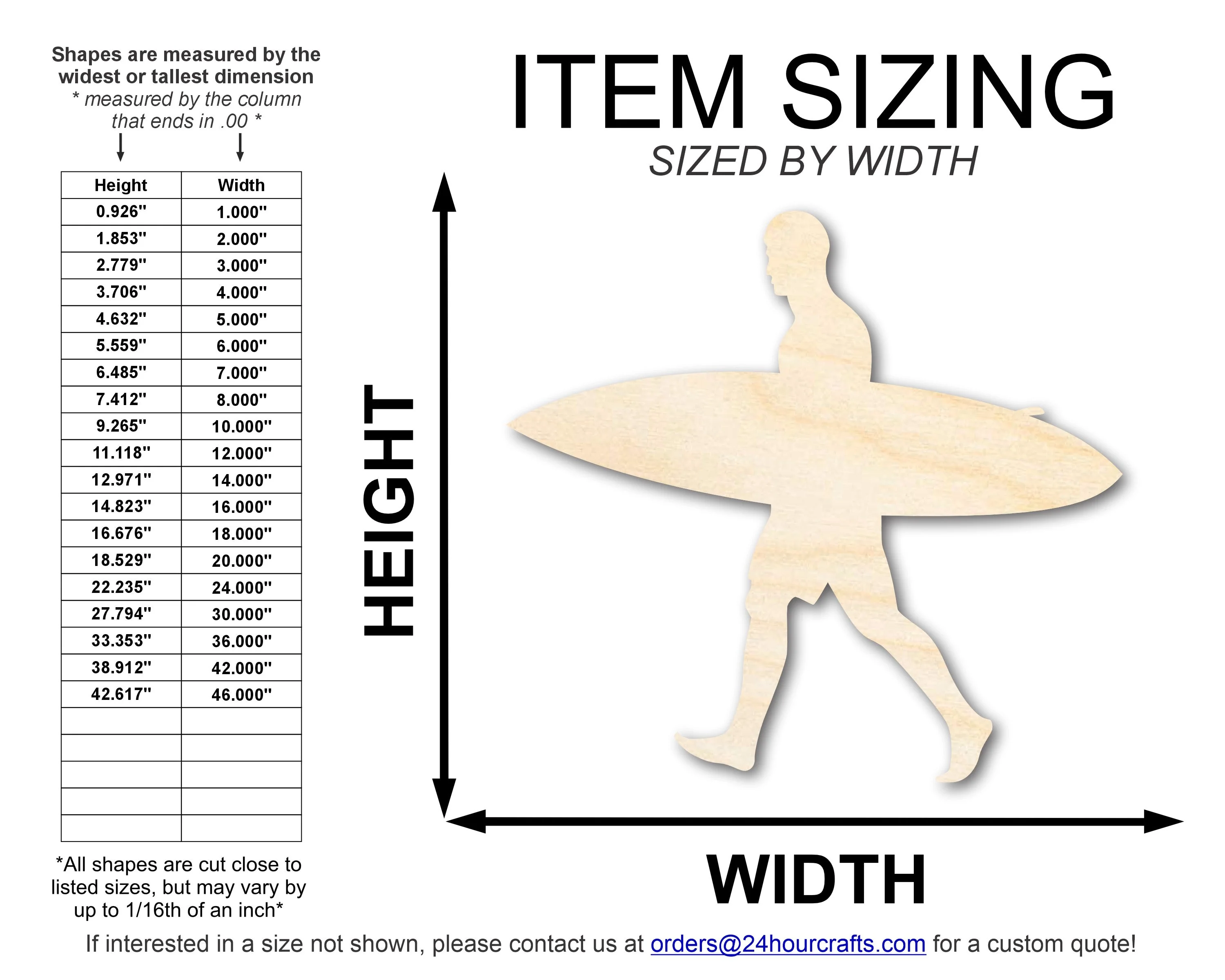 Unfinished Wood Surfer Guy Shape | DIY Craft Cutout | up to 46" DIY - Image 2