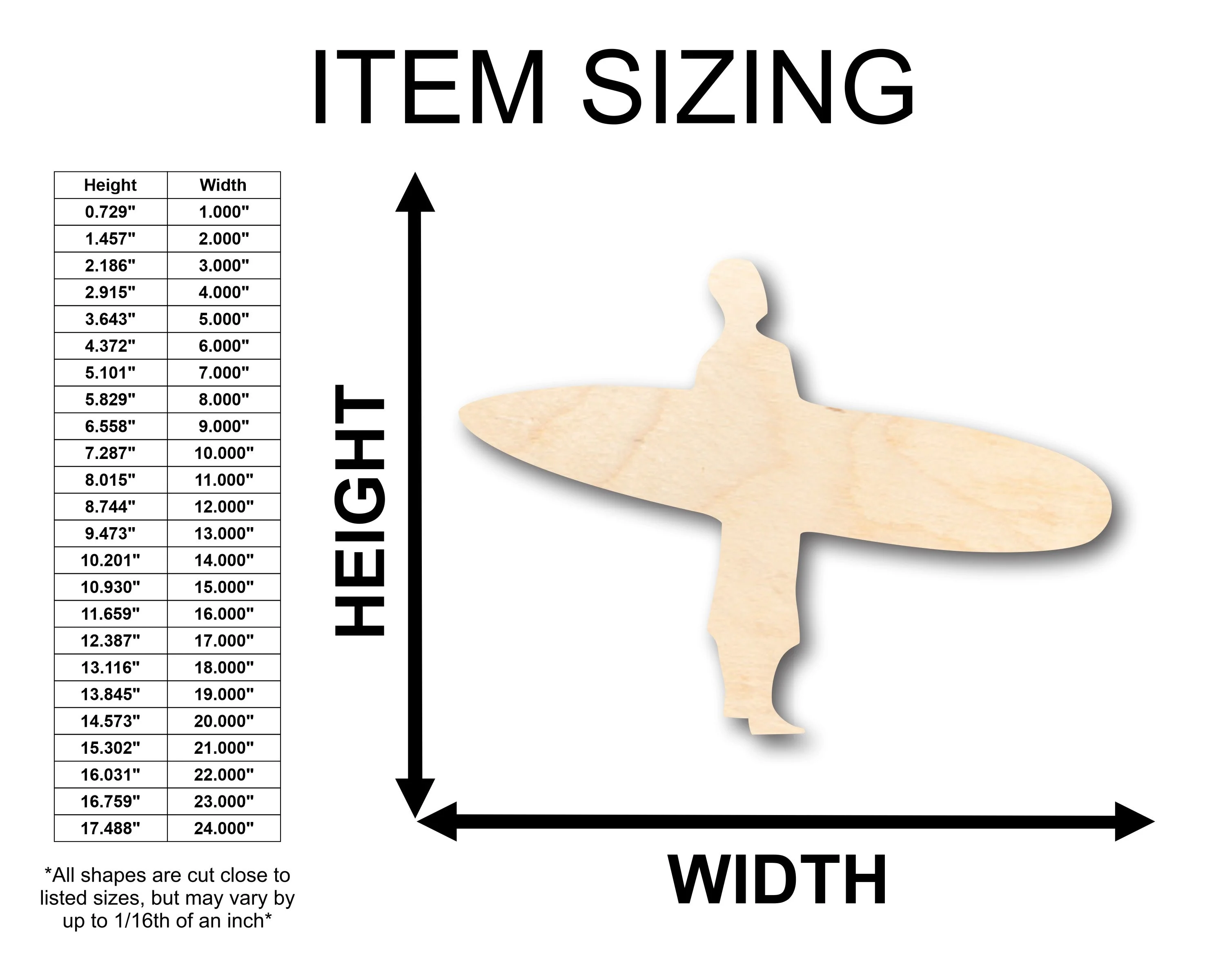 Unfinished Wood Surfer Shape - Craft - up to 46" DIY - Image 2